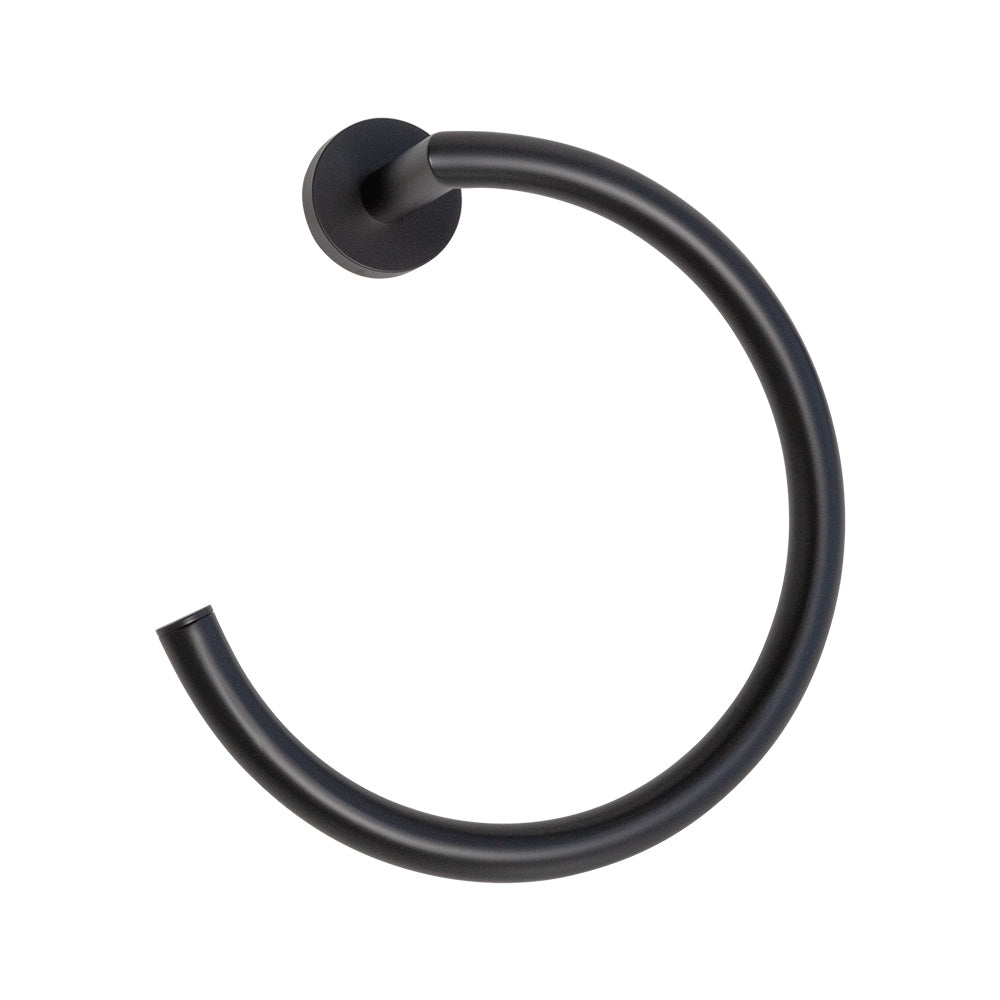 Wall-mount towel ring made of chrome plated brass.  W: 7 1/4”, D: 3 1/4” - Maison&Co.