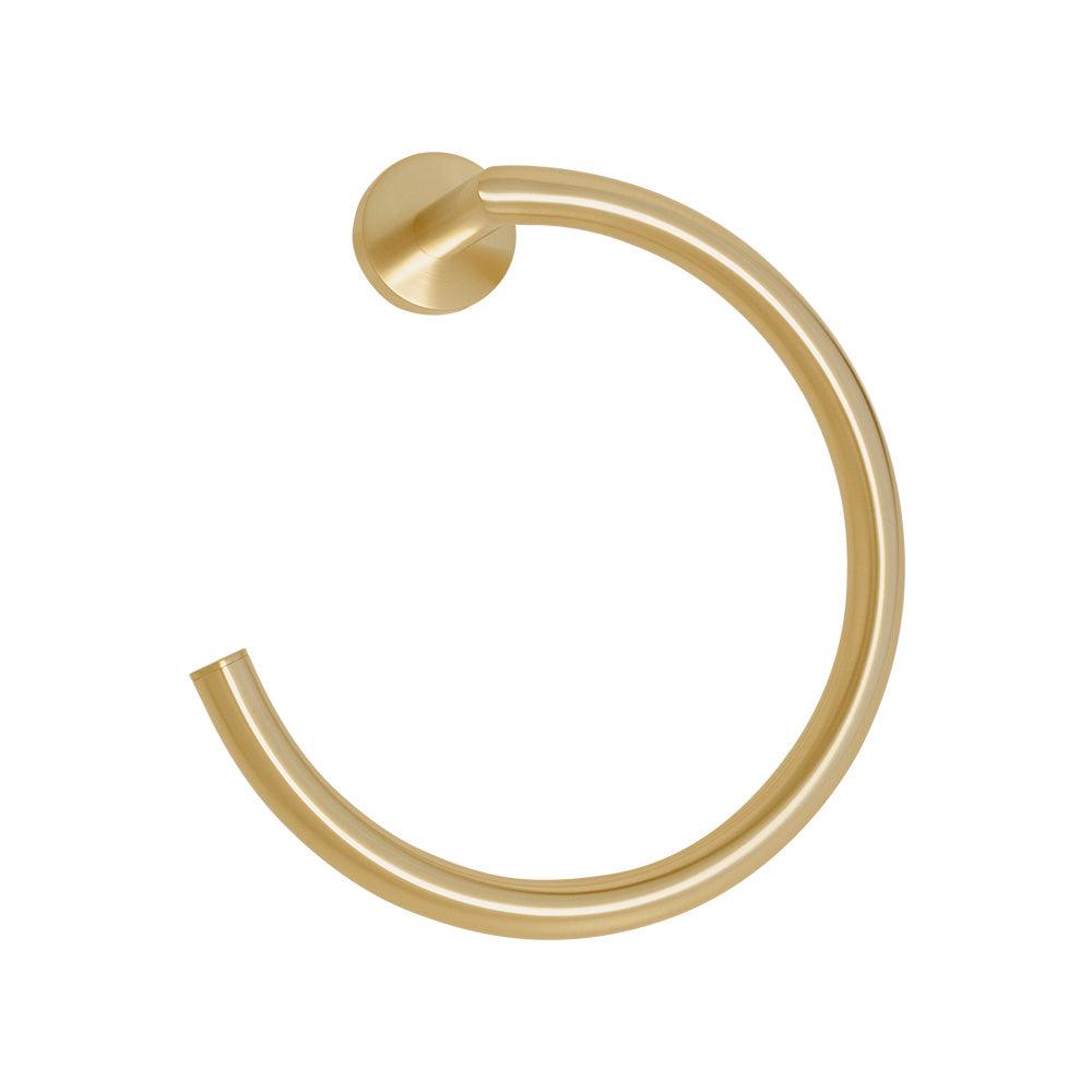 Wall-mount towel ring made of chrome plated brass.  W: 7 1/4”, D: 3 1/4” - Maison&Co.
