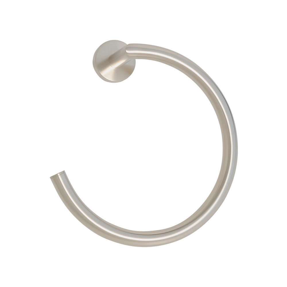 Wall-mount towel ring made of chrome plated brass.  W: 7 1/4”, D: 3 1/4” - Maison&Co.