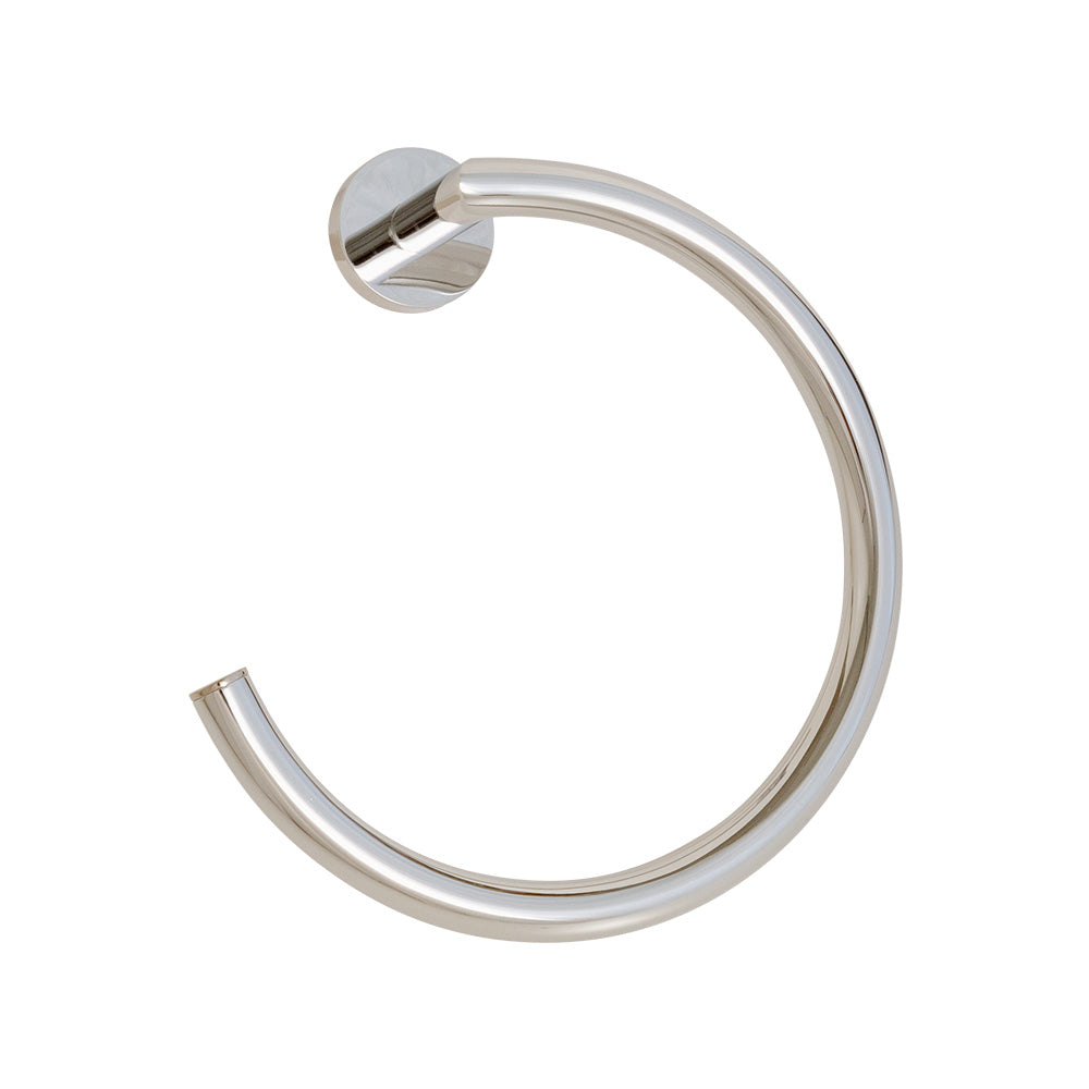 Wall-mount towel ring made of chrome plated brass.  W: 7 1/4”, D: 3 1/4” - Maison&Co.