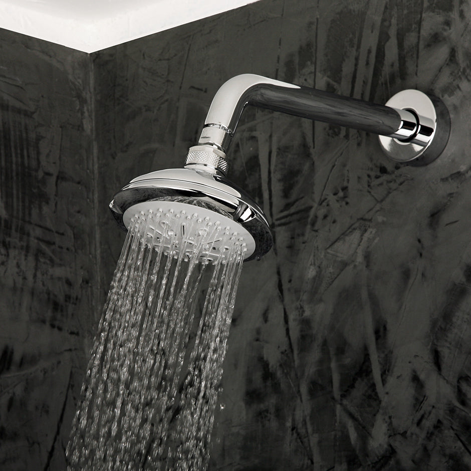 Wall-mount tilting round shower head, four jets. Arm and flange sold separately - Maison&Co.