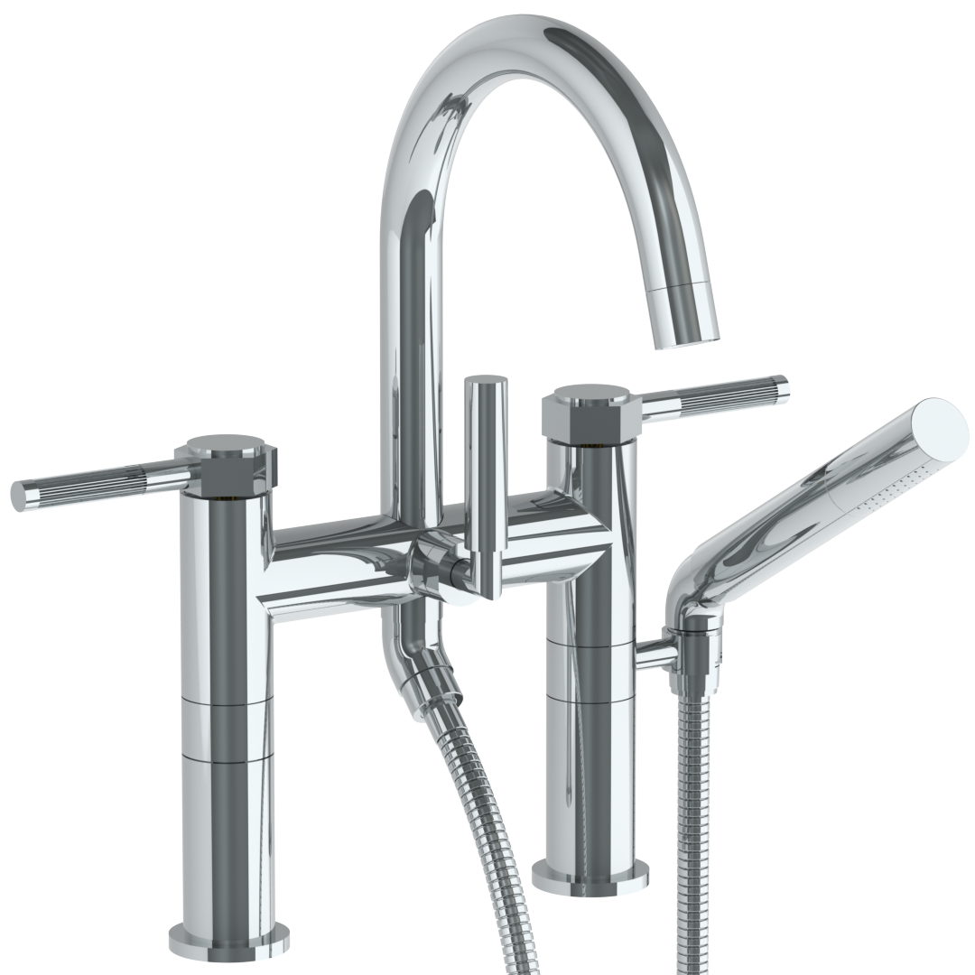 Deck Mounted Exposed Gooseneck Bath Set With Hand Shower - Maison&Co.