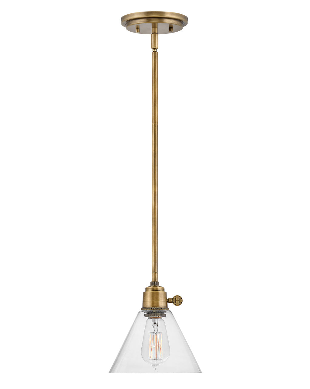 Hinkley - 3697HB-CL - LED Pendant - Arti - Heritage Brass