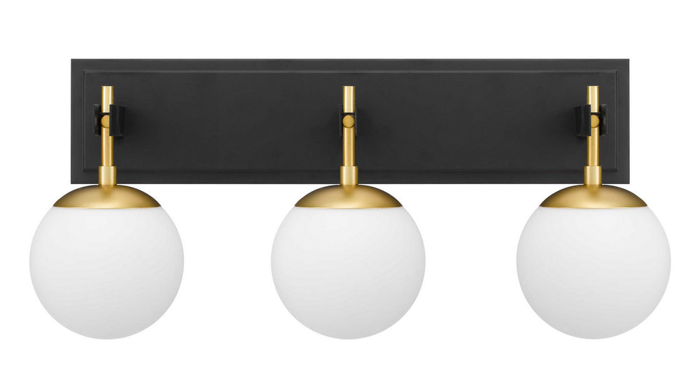 Varaluz - 352B03BLSB - Three Light Bath - Allie - Black/Satin Brass