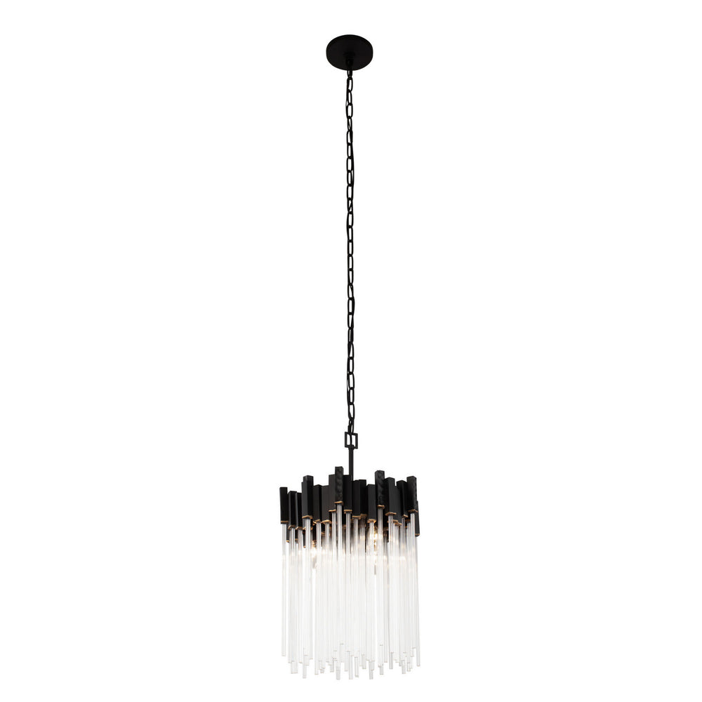 Varaluz - 309P03MBFG - Three Light Pendant - Matrix - Matte Black/French Gold