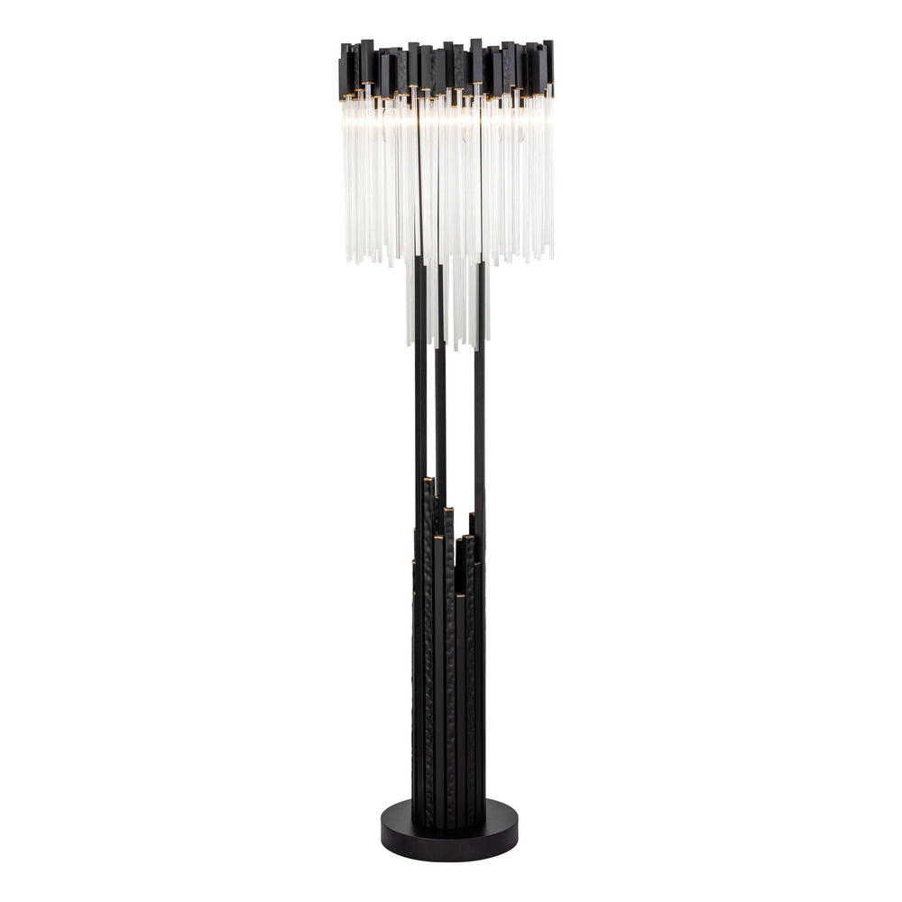 Varaluz - 309L06MBFG - Six Light Floor Lamp - Matrix - Matte Black/French Gold