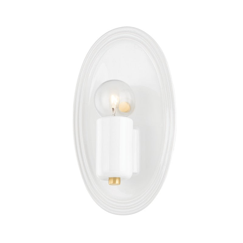 Mitzi - H559101-AGB/CGW - One Light Wall Sconce - Joyce - Aged Brass/Ceramic Gloss White
