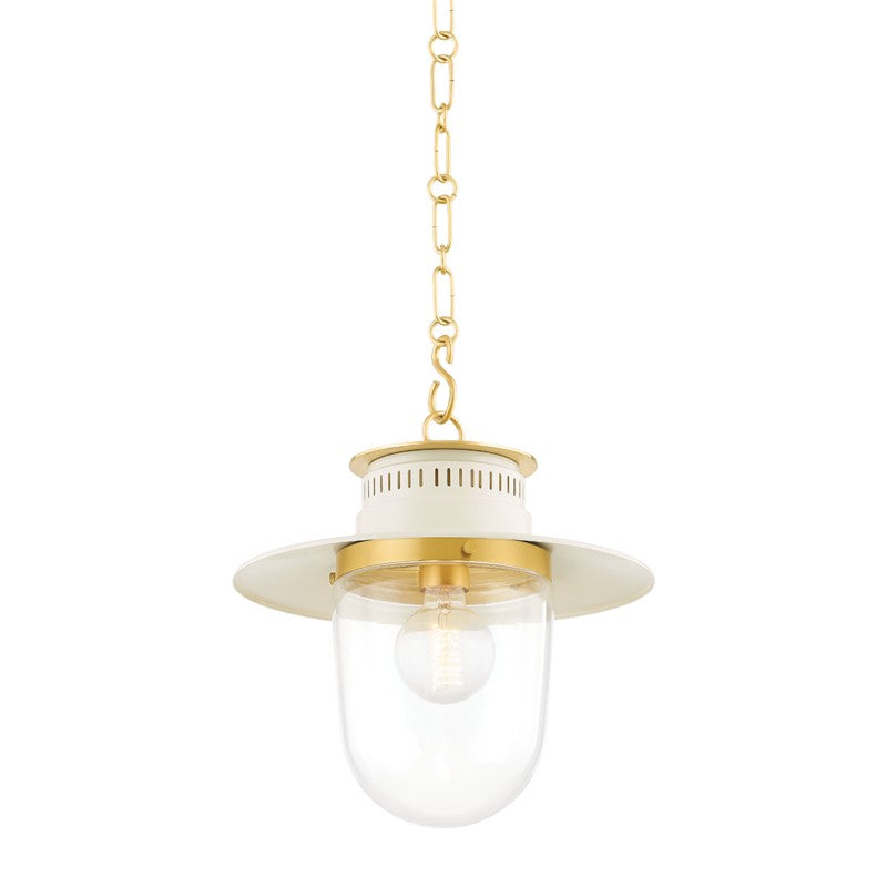 Mitzi - H773701S-AGB/SCR - One Light Pendant - Nori - Aged Brass/Soft Cream