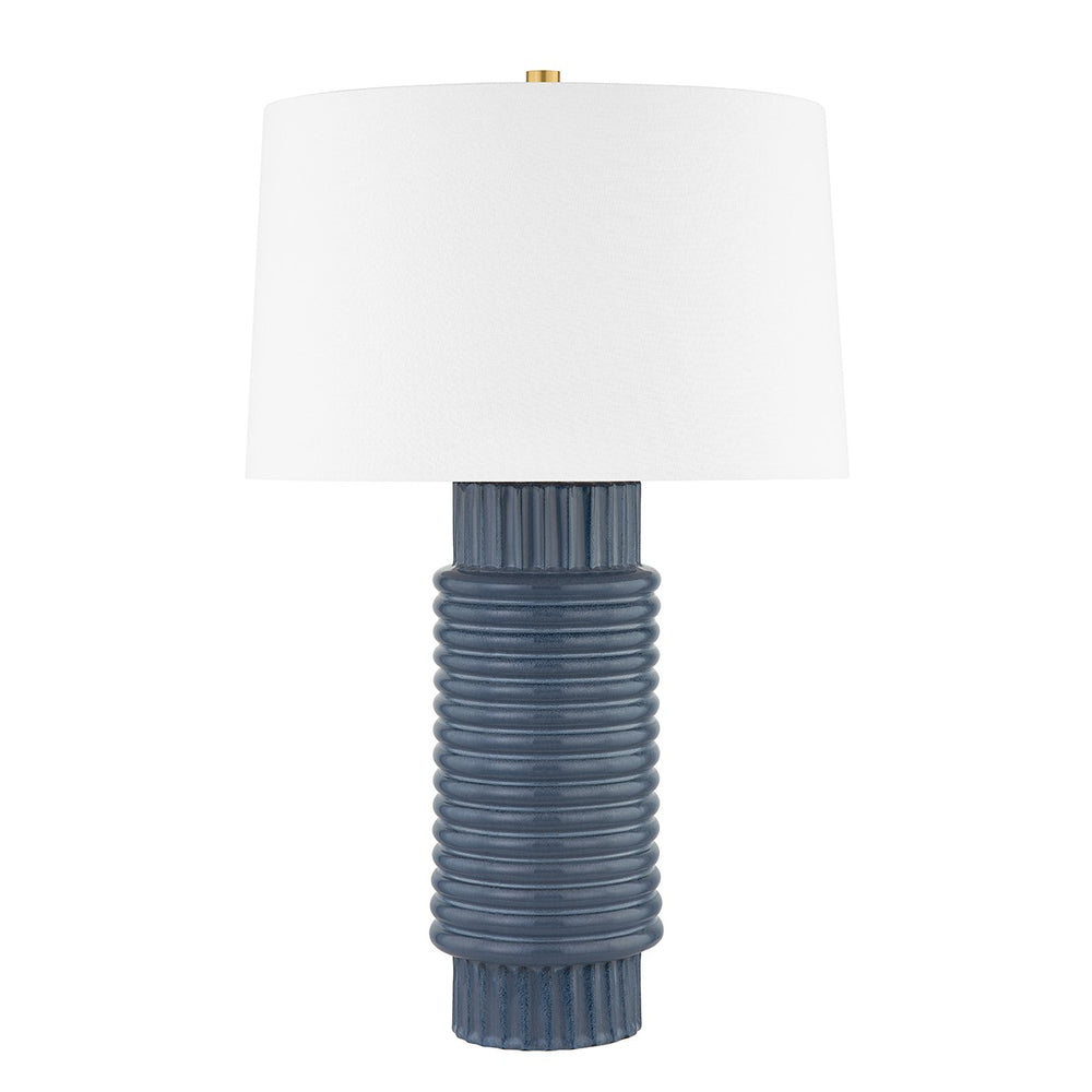 Hudson Valley - L1956-AGB/CGR - One Light Table Lamp - Broderick - Aged Brass/Grey Blue Reactive Ceramic