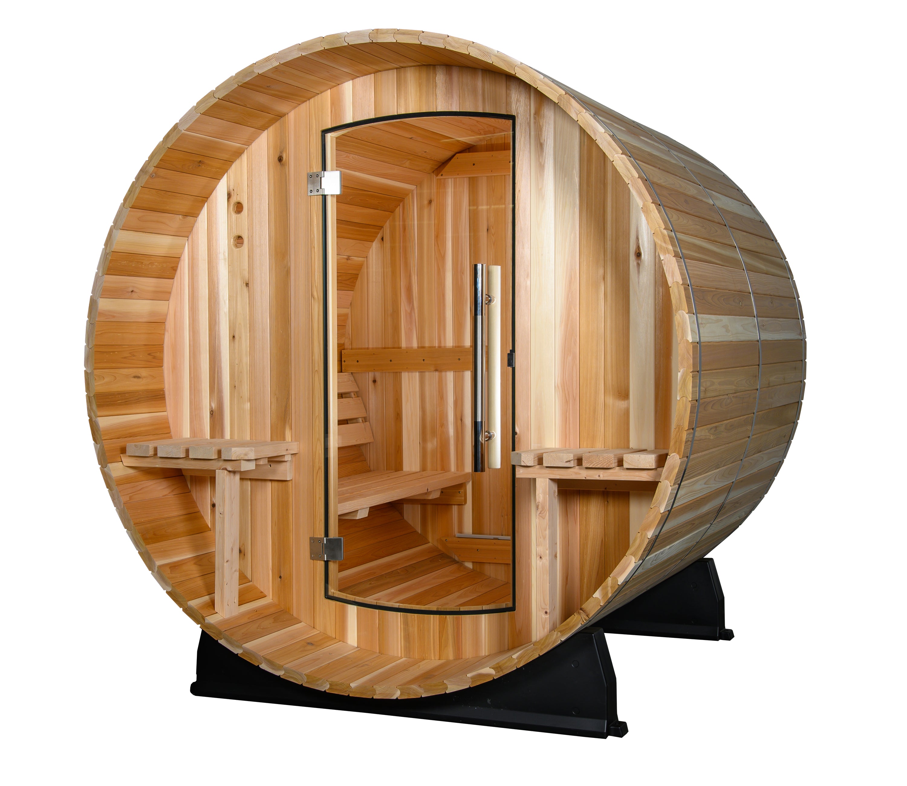 Outdoor Barrel Sauna with Canopy (2-4 People) + Accessory Kit & (1) 31" LED Mood Light Bar - Maison&Co.