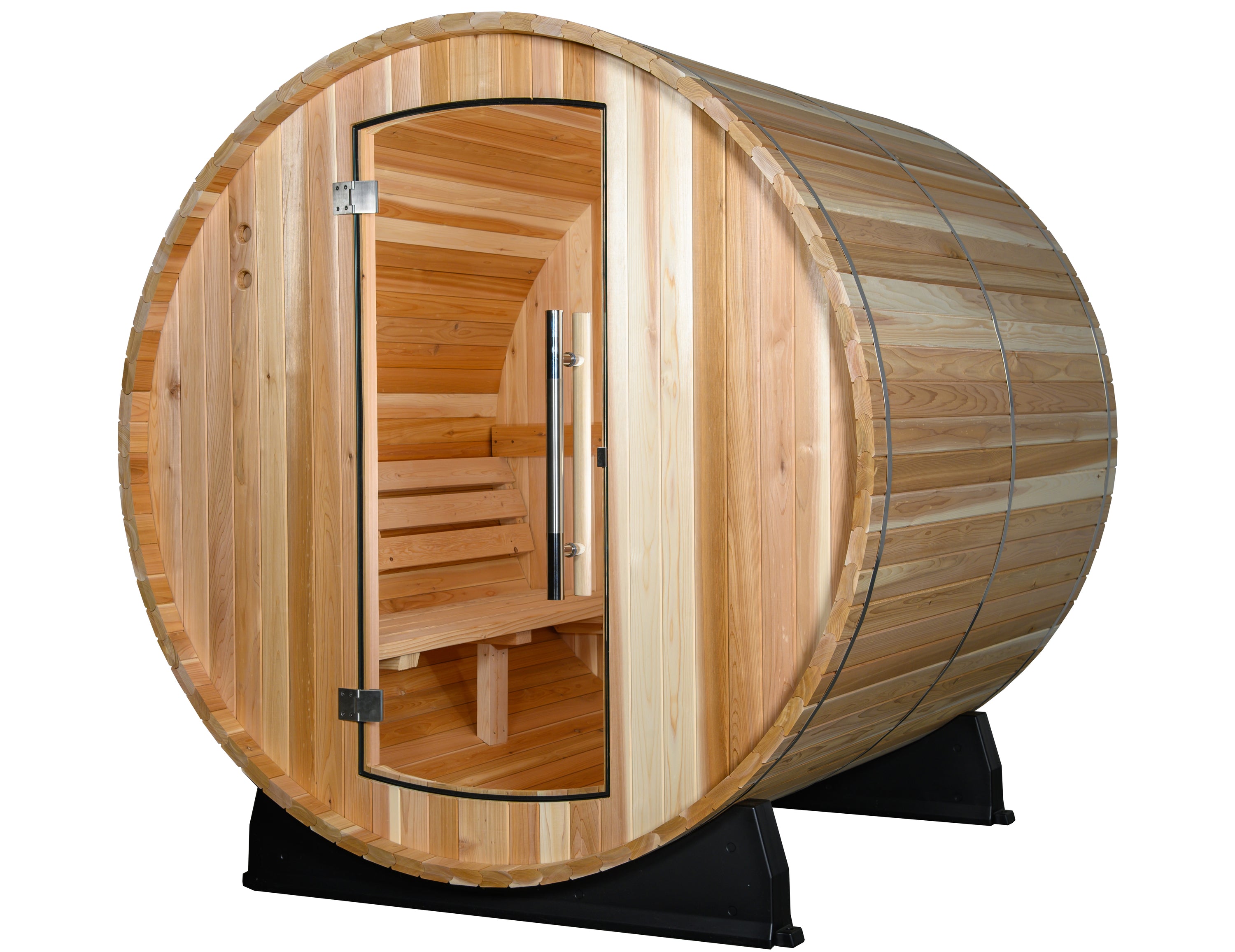 Outdoor Barrel Sauna (2-4 Person) + Accessory Kit & (1) 31" LED Mood Light Bar - Maison&Co.