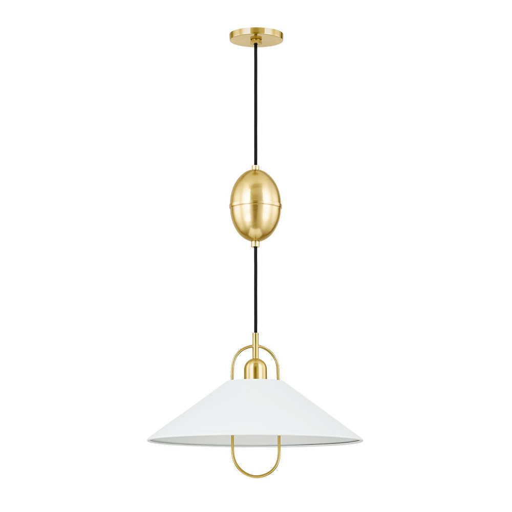 Mitzi - H866701-AGB/SWH - One Light Pendant - Mariel - Aged Brass/Soft White