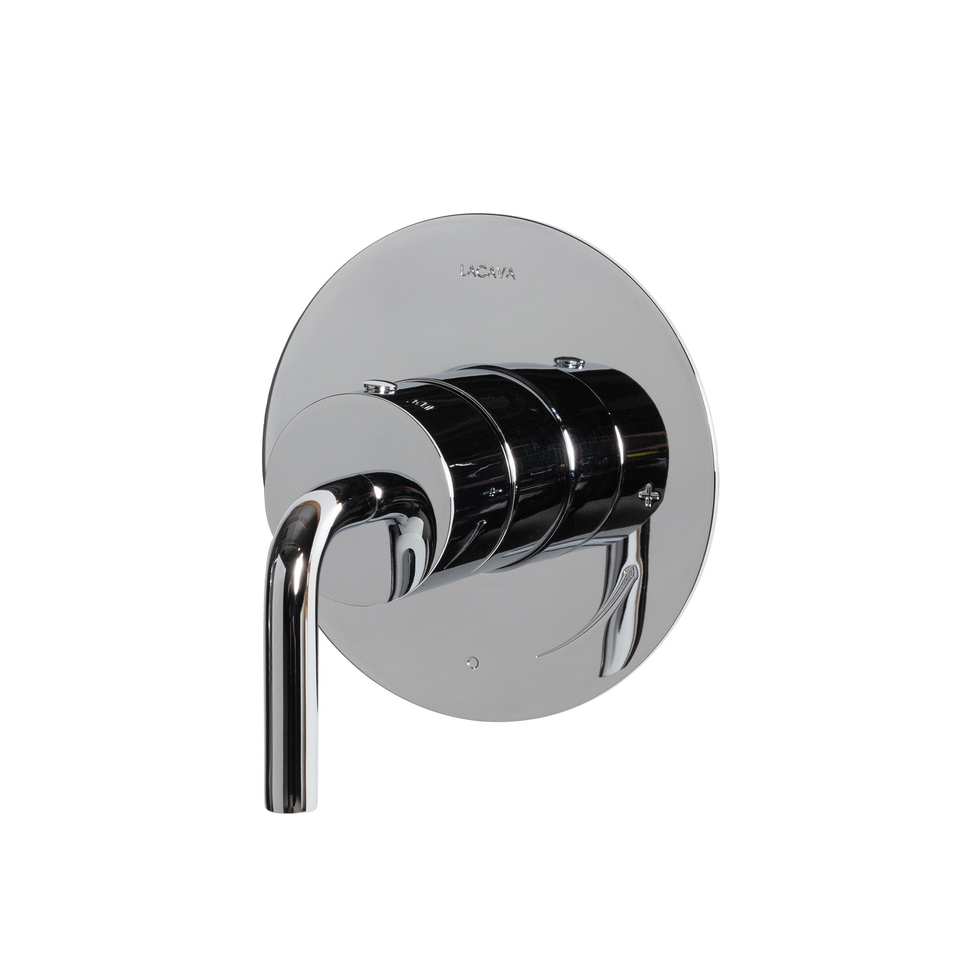 Cigno trim - Built-in progressive pressure balancing mixer with a curved lever handle and round backplate. Water flow rate: 5.6 gpm at 43.5 psi. DIAM: 5" - Rough-in # VPBP sold separately - Maison&Co.