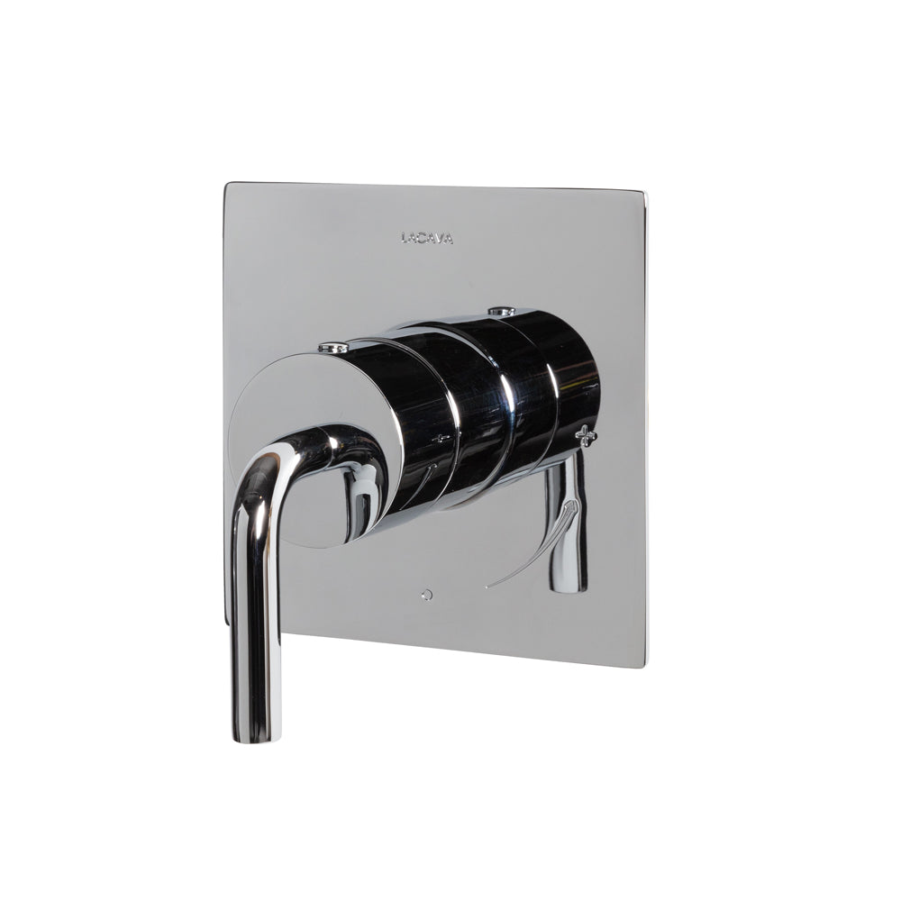 Cigno trim - Built-in progressive pressure balancing mixer with a lever handle and squared backplate. Water flow rate: 5.6 gpm at 43.5 psi. W: 5", H: 5" - Rough-in # VPBP sold separately - Maison&Co.