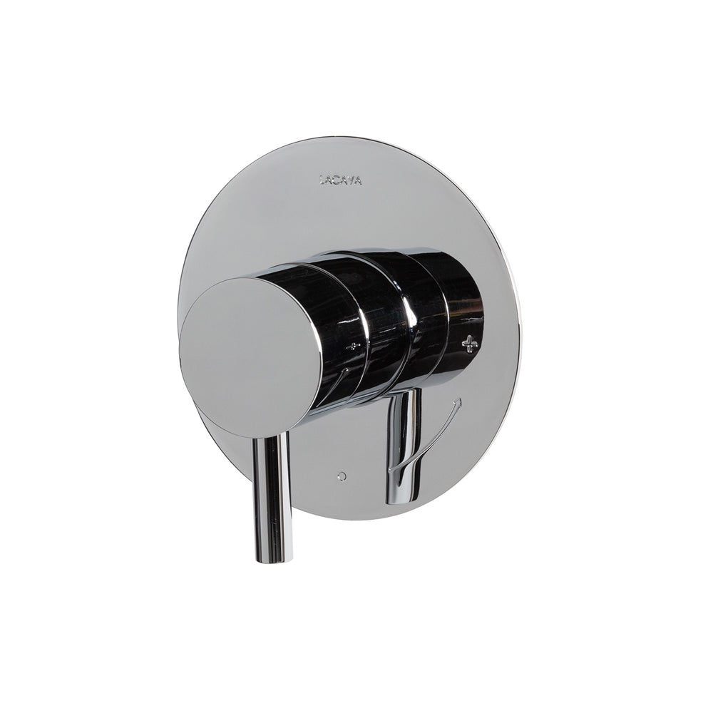 Cigno trim - Built-in progressive pressure balancing mixer with a lever handle and round backplate. Water flow rate: 5.6 gpm at 43.5 psi. DIAM: 5" - Rough-in # VPBP sold separately - Maison&Co.