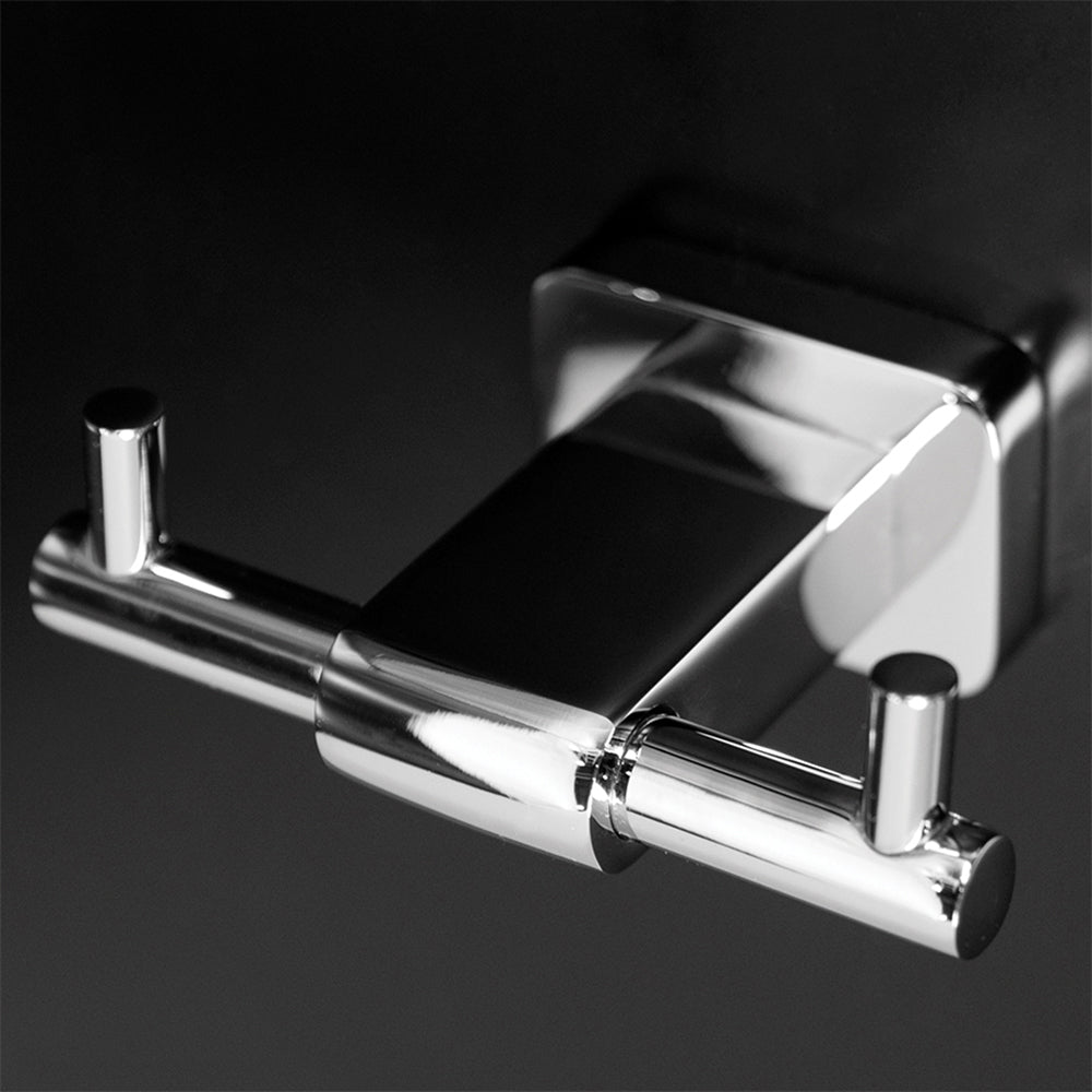 Wall mount double robe hook made of chrome plated brass W: 4", D: 2 5/8", H: 1 3/8" - Maison&Co.