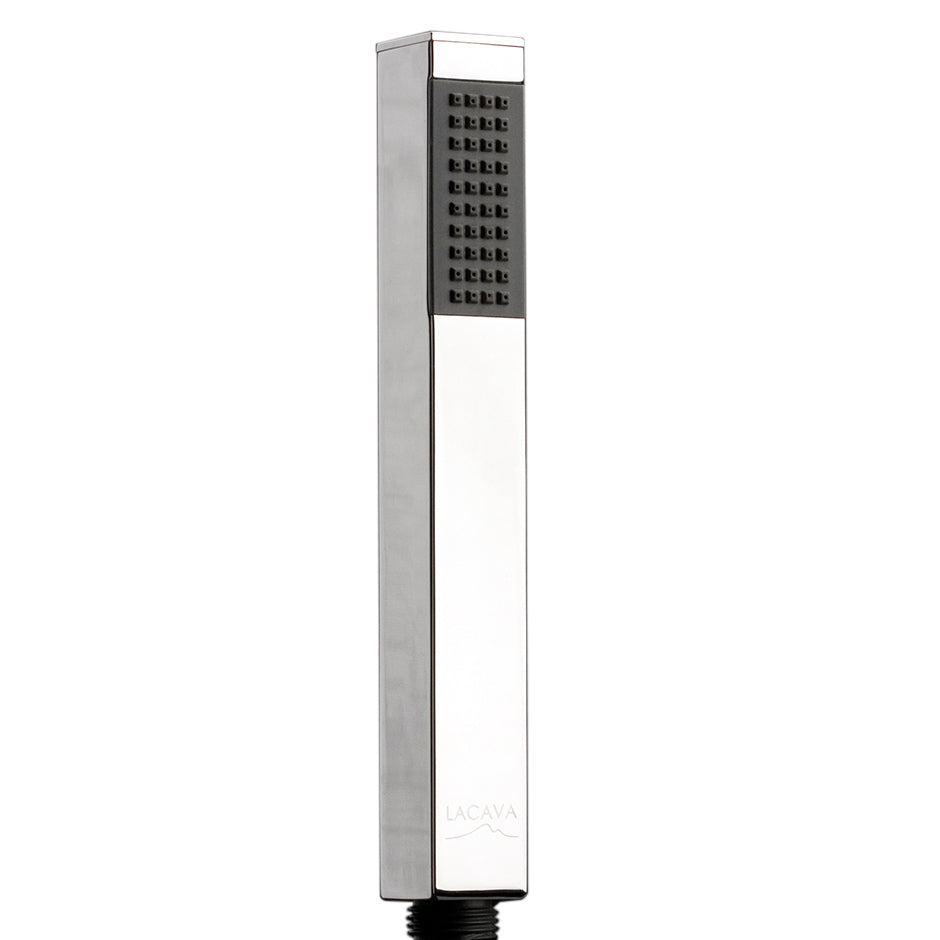 Hand-held square shower head with 59" flexible hose, rain jet. - Maison&Co.