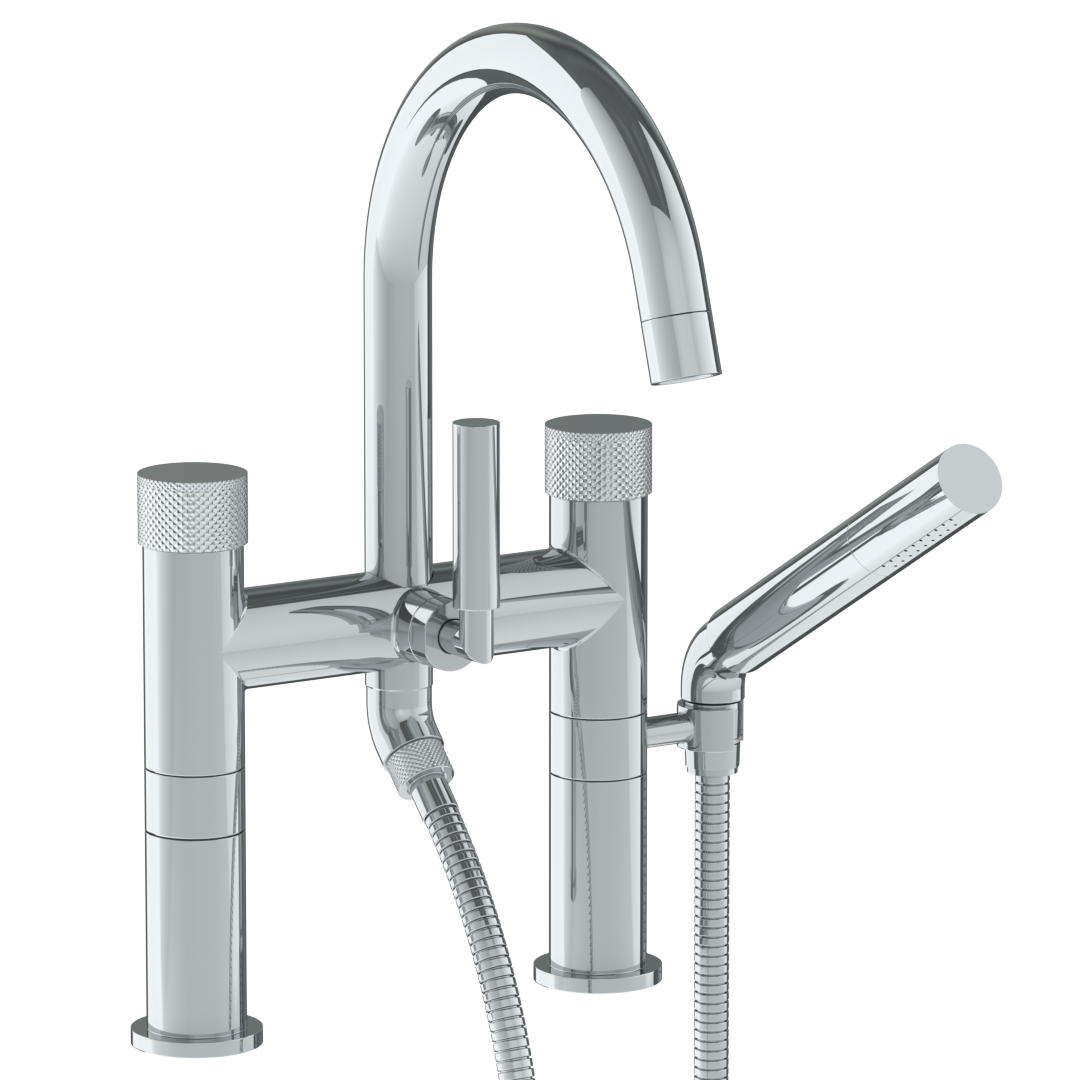 Deck Mounted Exposed Gooseneck Bath Set With Hand Shower - Maison&Co.