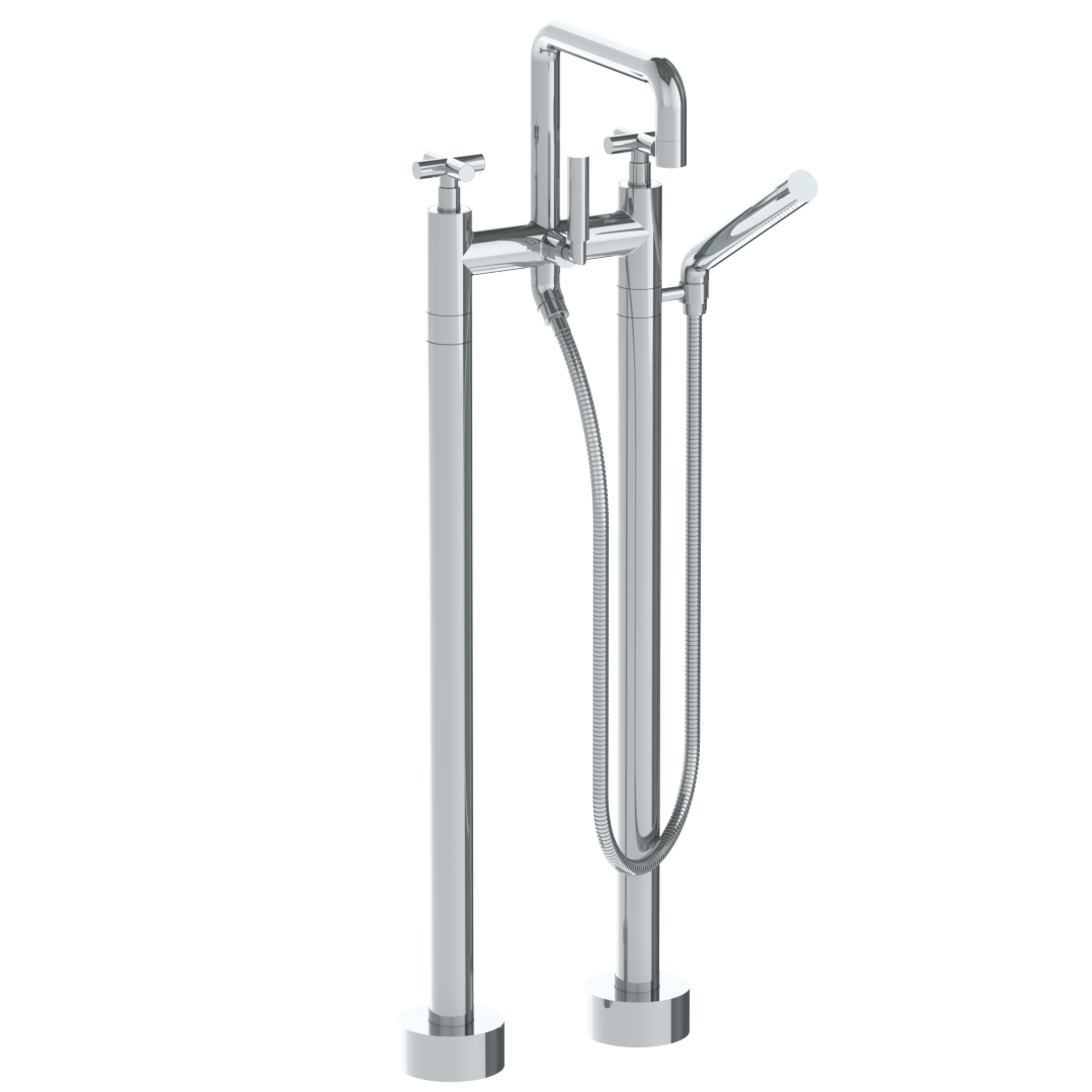 Floor Standing Bath Set With Square Spout And Slim Hand Shower - Maison&Co.