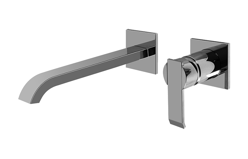 Qubic Wall-Mounted Lavatory Faucet w/Single Handle in Multiple Finishes - Maison&Co.