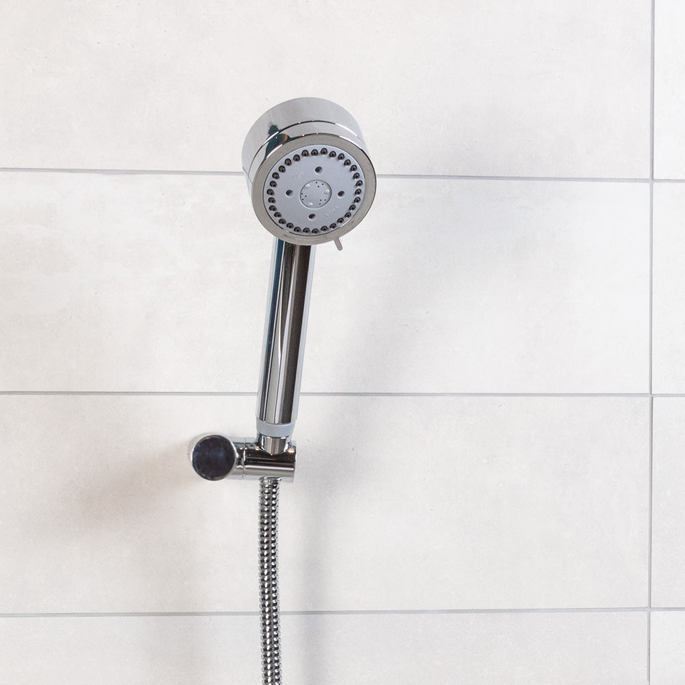 Hand-held square shower head with 59" flexible hose, three jets. - Maison&Co.