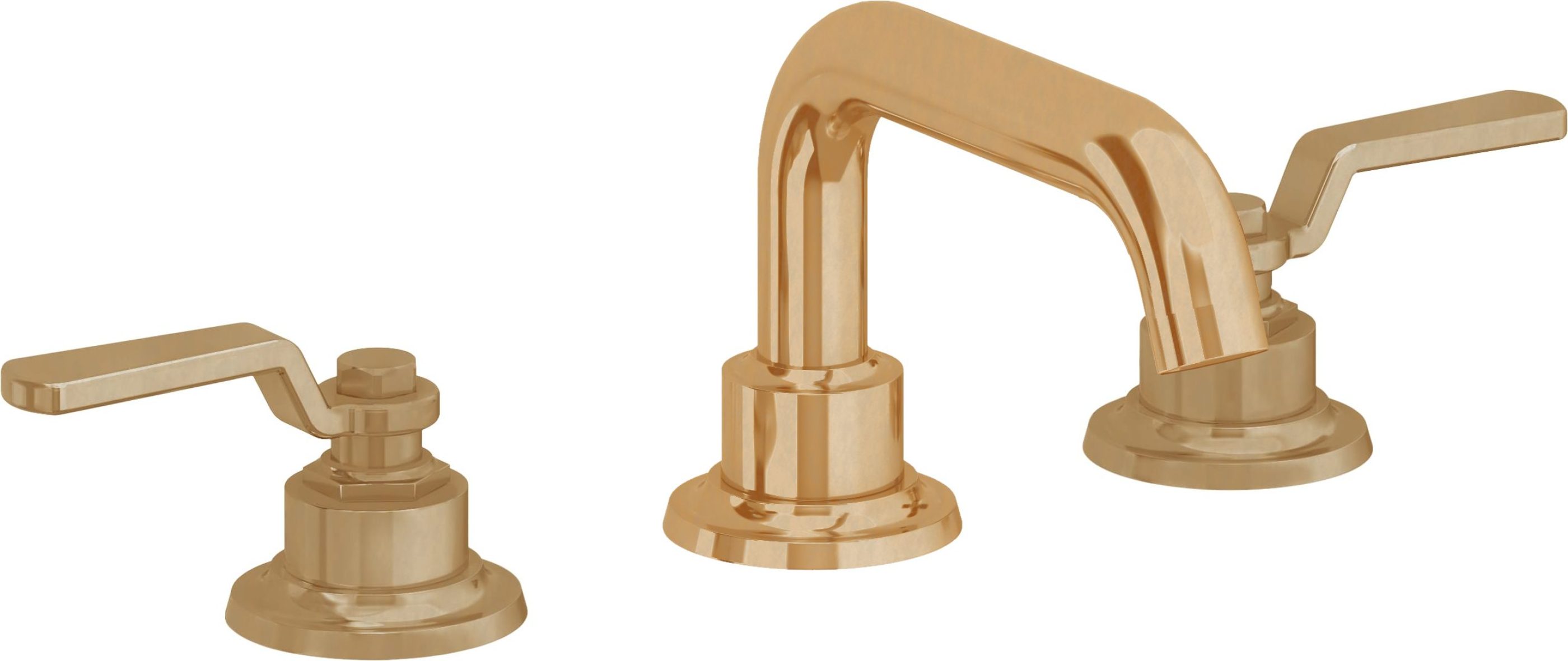 California Faucets - 8002-BBU - 8" Widespread Lavatory Faucet - Burnished Brass Uncoated - Descanso Works