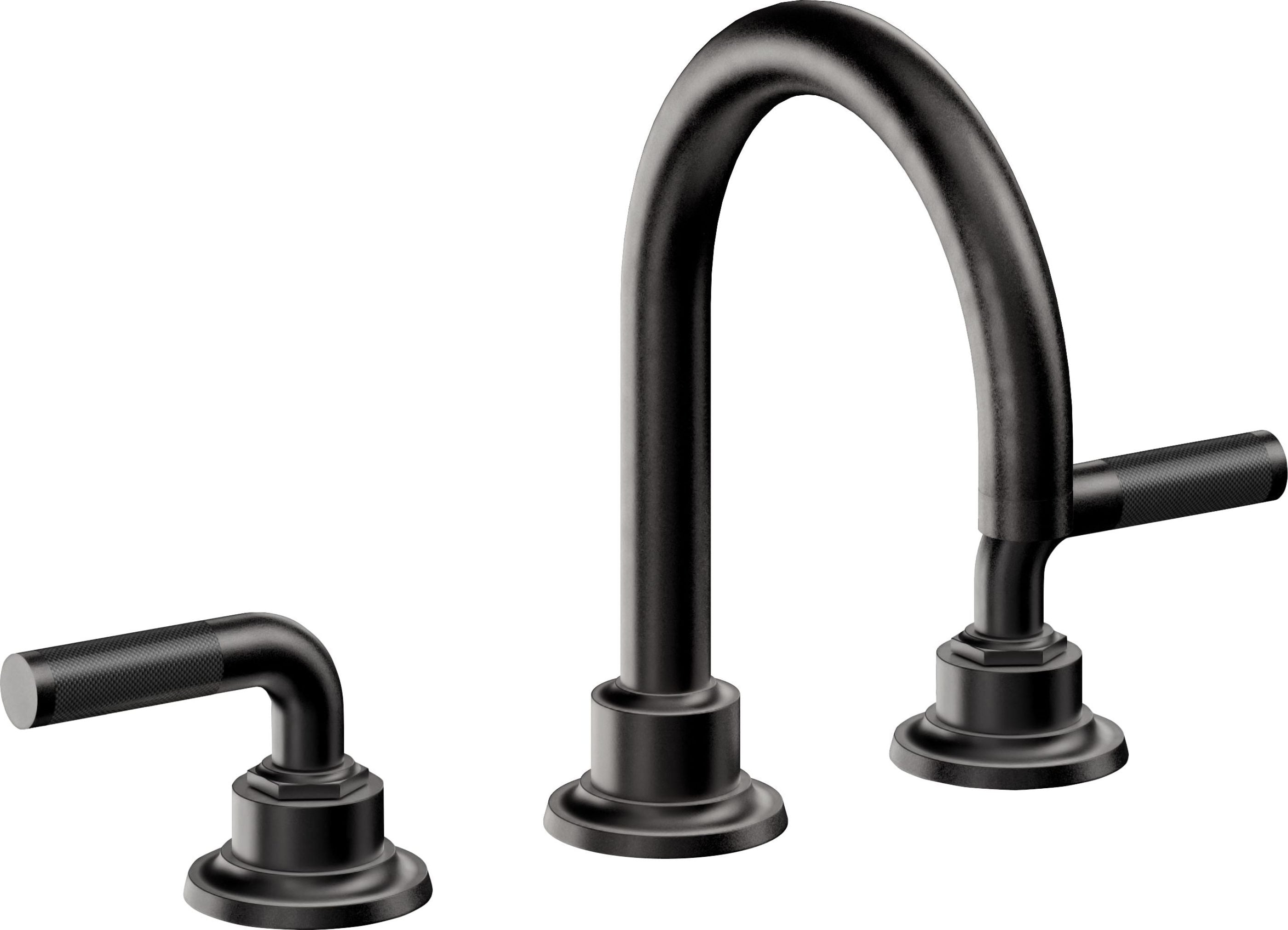 California Faucets - 3102FZBF-MBLK - 8" Widespread Lavatory Faucet with Completely Finished ZeroDrain - Matte Black - Descanso