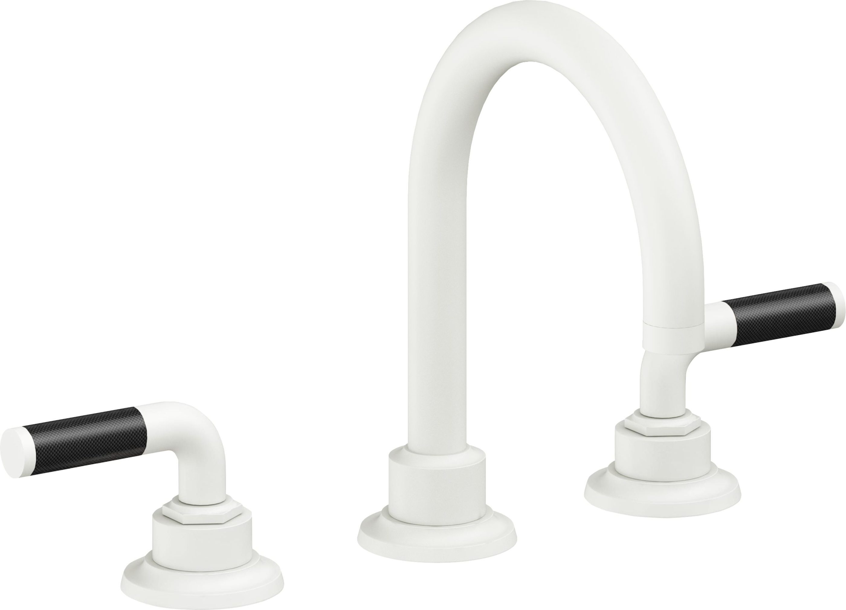 California Faucets - 3102FZBF-MWHT - 8" Widespread Lavatory Faucet with Completely Finished ZeroDrain - Matte White - Descanso