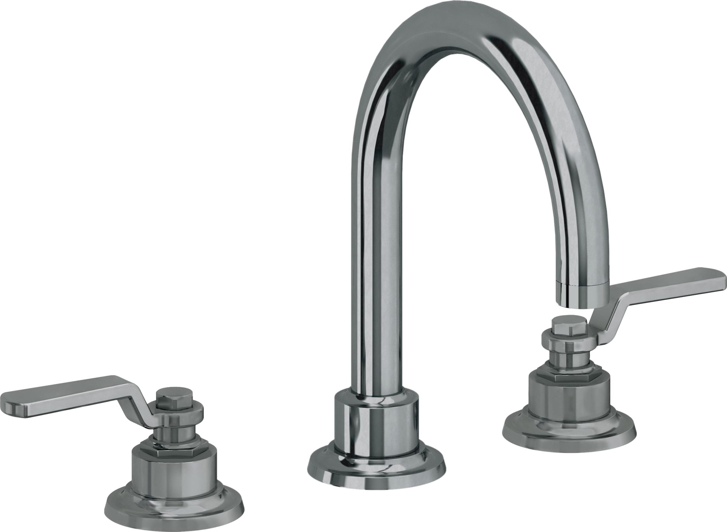 California Faucets - 8102-BLKN - 8" Widespread Lavatory Faucet - Black Nickel (PVD) - Descanso Works