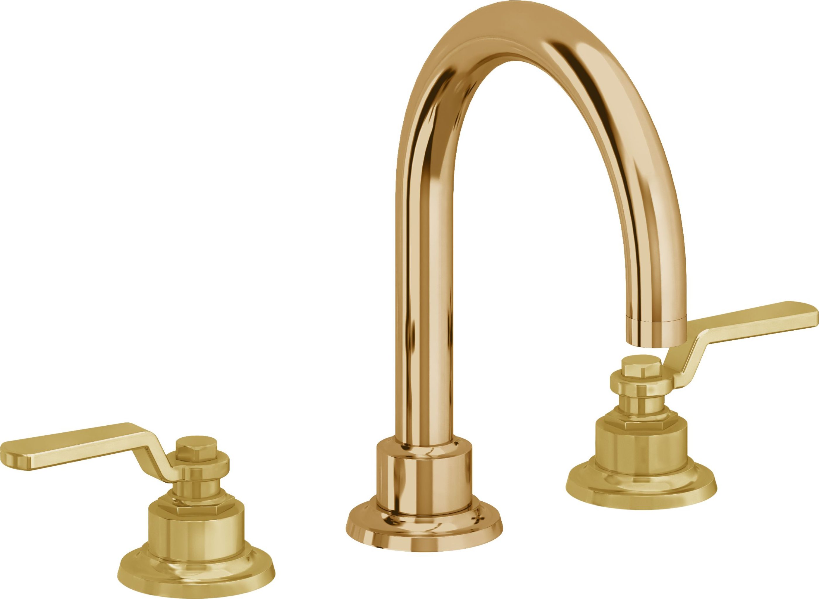 California Faucets - 8102-FRG - 8" Widespread Lavatory Faucet - French Gold (PVD) - Descanso Works