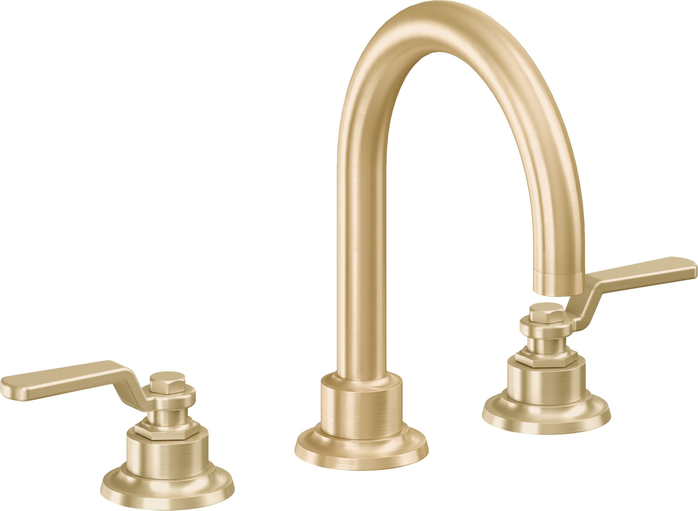 California Faucets - 8102-SB - 8" Widespread Lavatory Faucet - Satin Brass (PVD) - Descanso Works