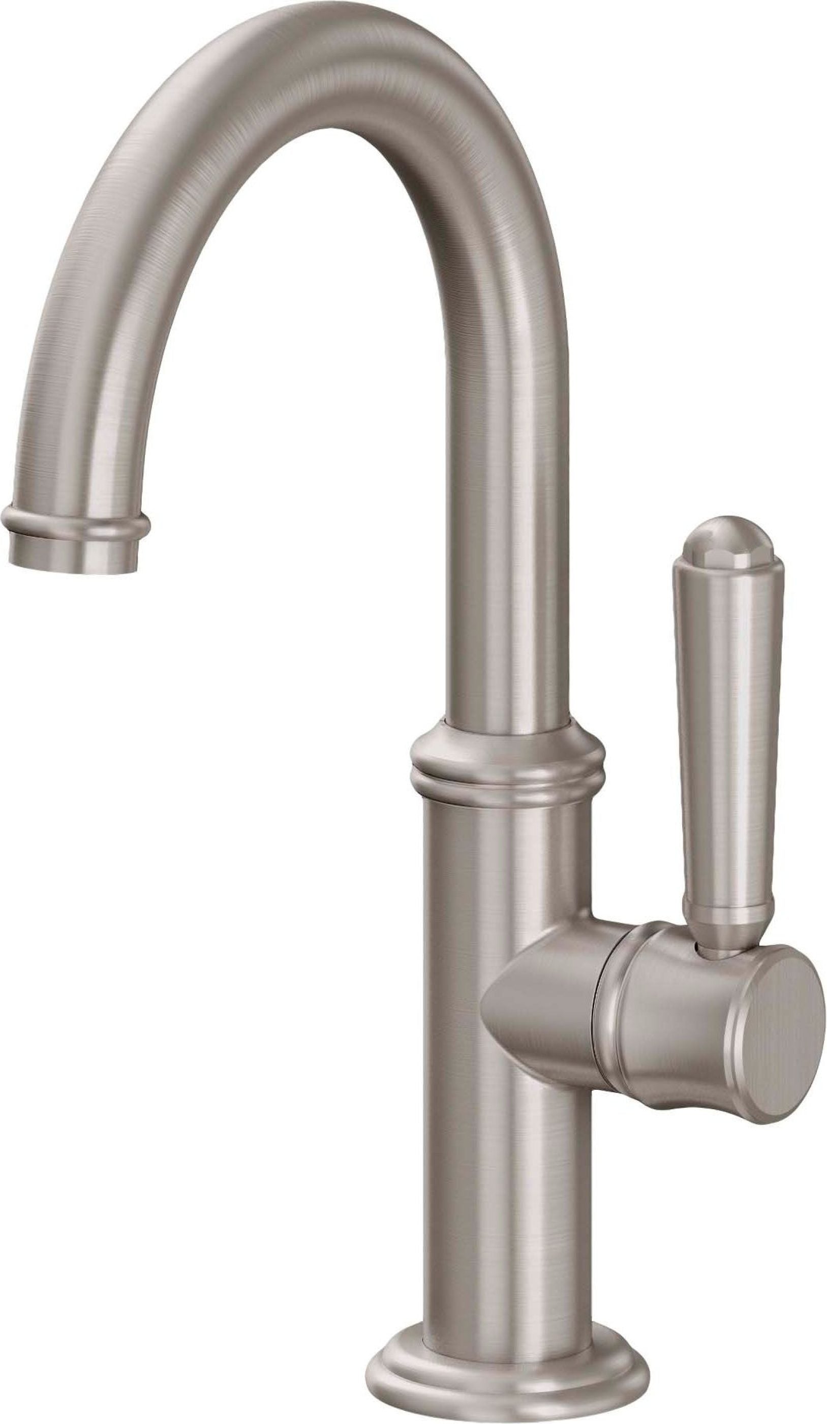 California Faucets - 3309-1-SN - Single Hole Lavatory/Bar/Prep Faucet - Low Spout - Satin Nickel  - Montecito