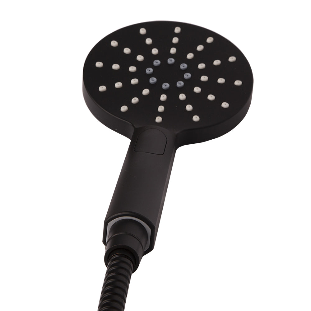 Hand-held round shower head with 59-inch flexible hose and three function variable spray - Maison&Co.