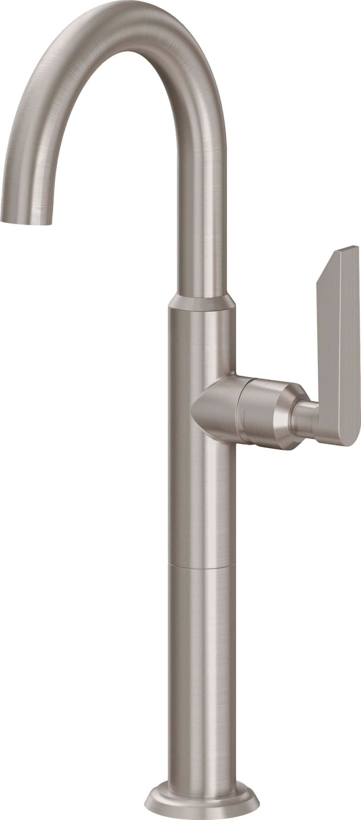 California Faucets - 4509-2-SN - Single Hole Lavatory/Bar/Prep Faucet - High Spout - Satin Nickel  - Rincon Bay