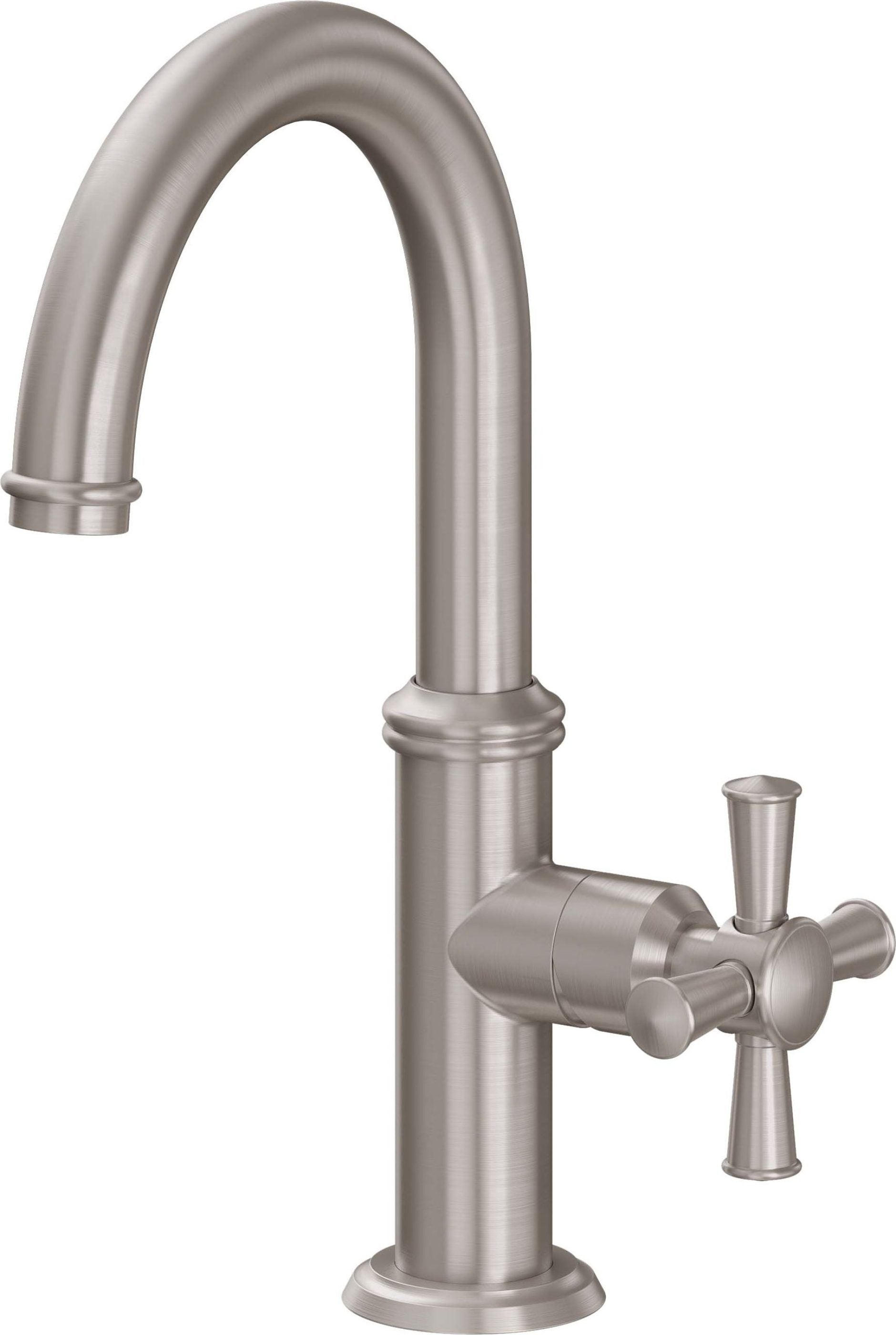 California Faucets - 4809X-1-SN - Single Hole Lavatory/Bar/Prep Faucet - Low Spout - Satin Nickel  - Miramar