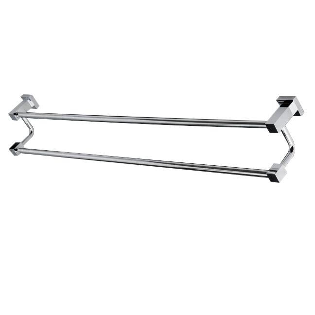 Wall-mount  double towel bar made of chrome plated brass.W: 24 1/2”D: 4 1/2” - Maison&Co.
