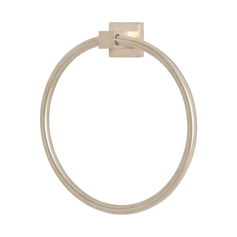 Wall-mount 6 3/4"W towel ring made of chrome plated brass - Maison&Co.