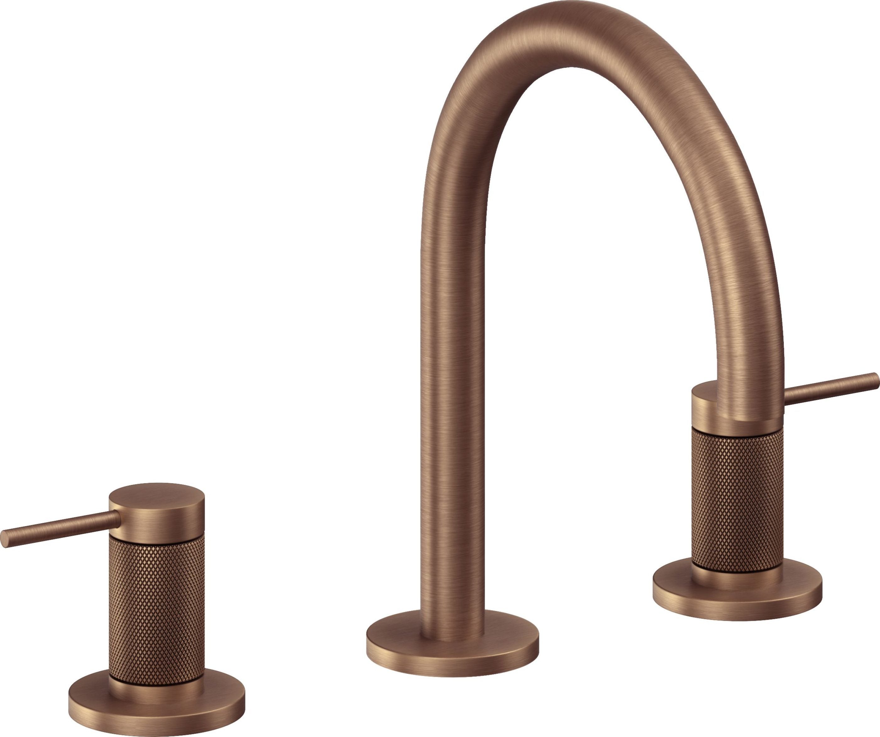California Faucets - 5202K-ACF - 8" Widespread Lavatory Faucet - Antique Copper Flat - D Street