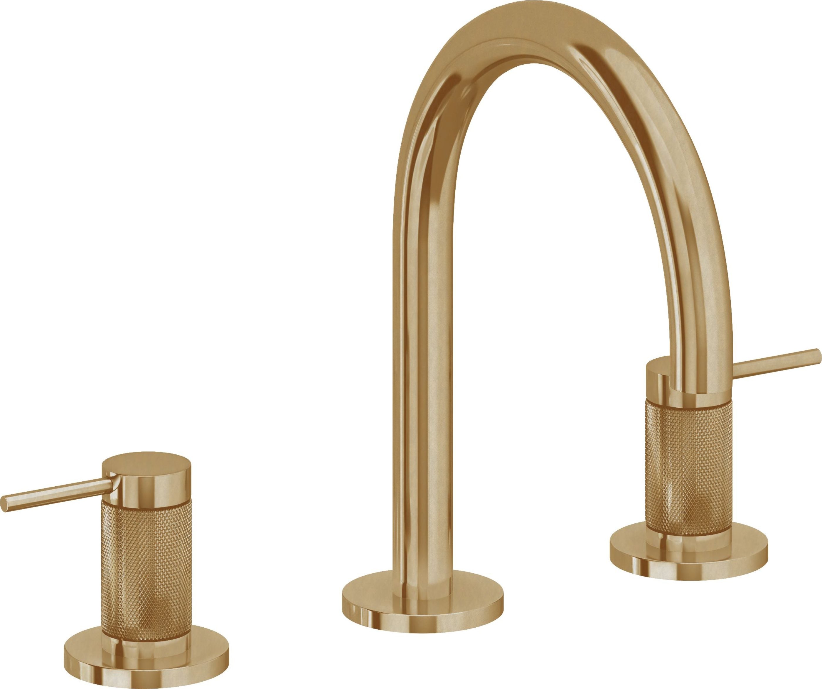 California Faucets - 5202K-BBU - 8" Widespread Lavatory Faucet - Burnished Brass Uncoated - D Street