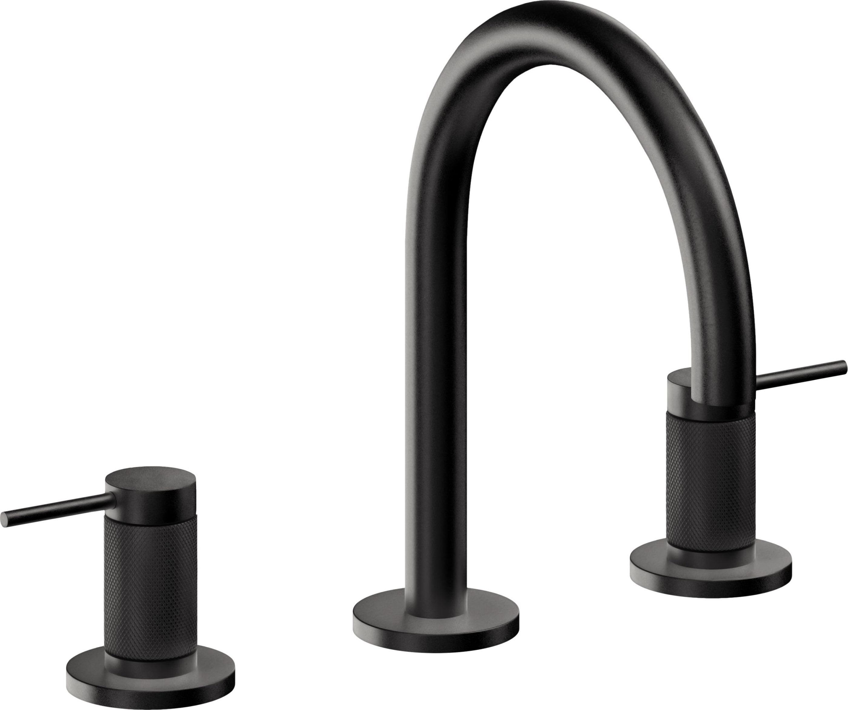California Faucets - 5202K-MBLK - 8" Widespread Lavatory Faucet - Matte Black - D Street