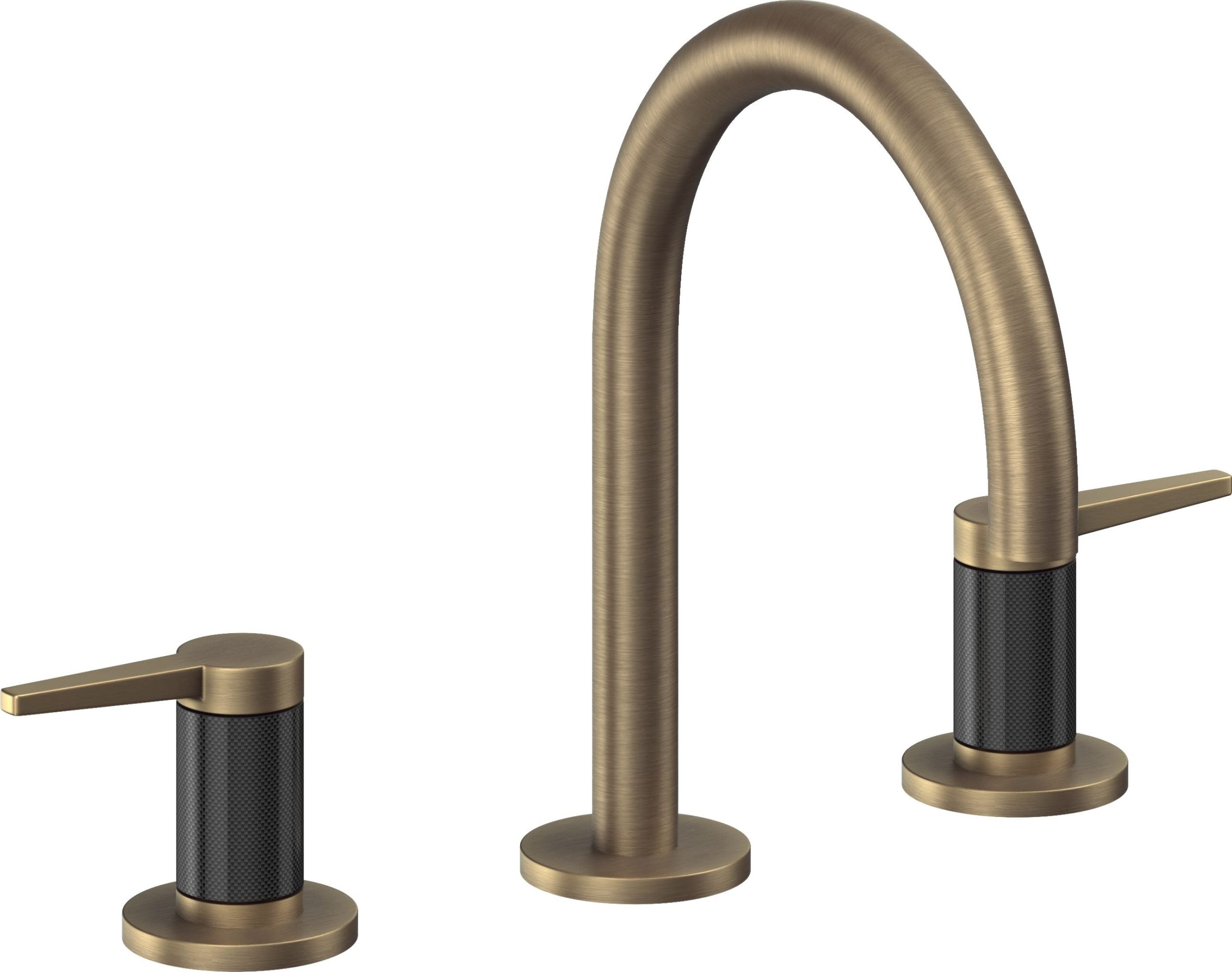 California Faucets - 5302F-ABF - 8" Widespread Lavatory Faucet - Antique Brass Flat - D Street