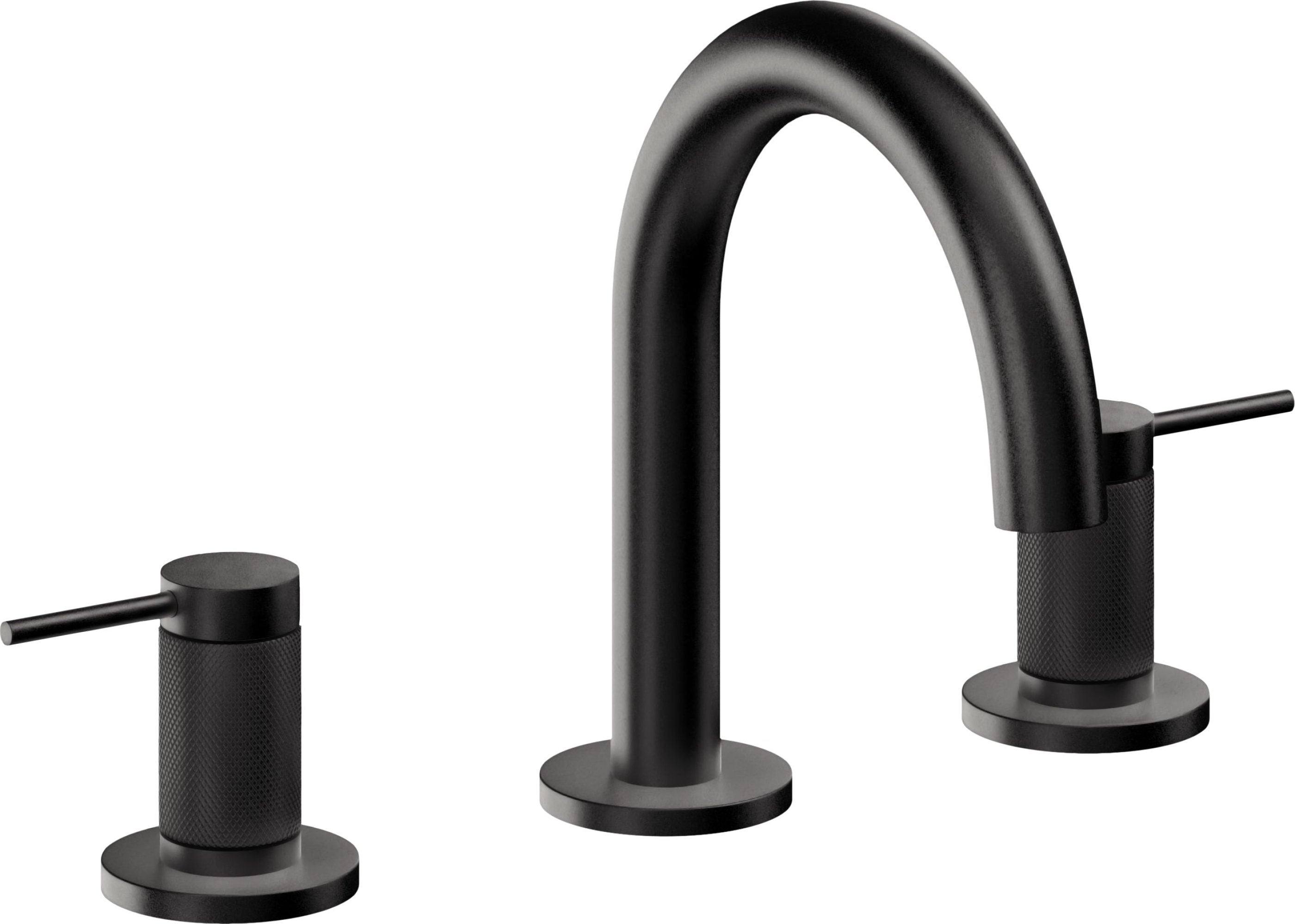 California Faucets - 5202MK-MBLK - 8" Widespread Lavatory Faucet - Matte Black - D Street