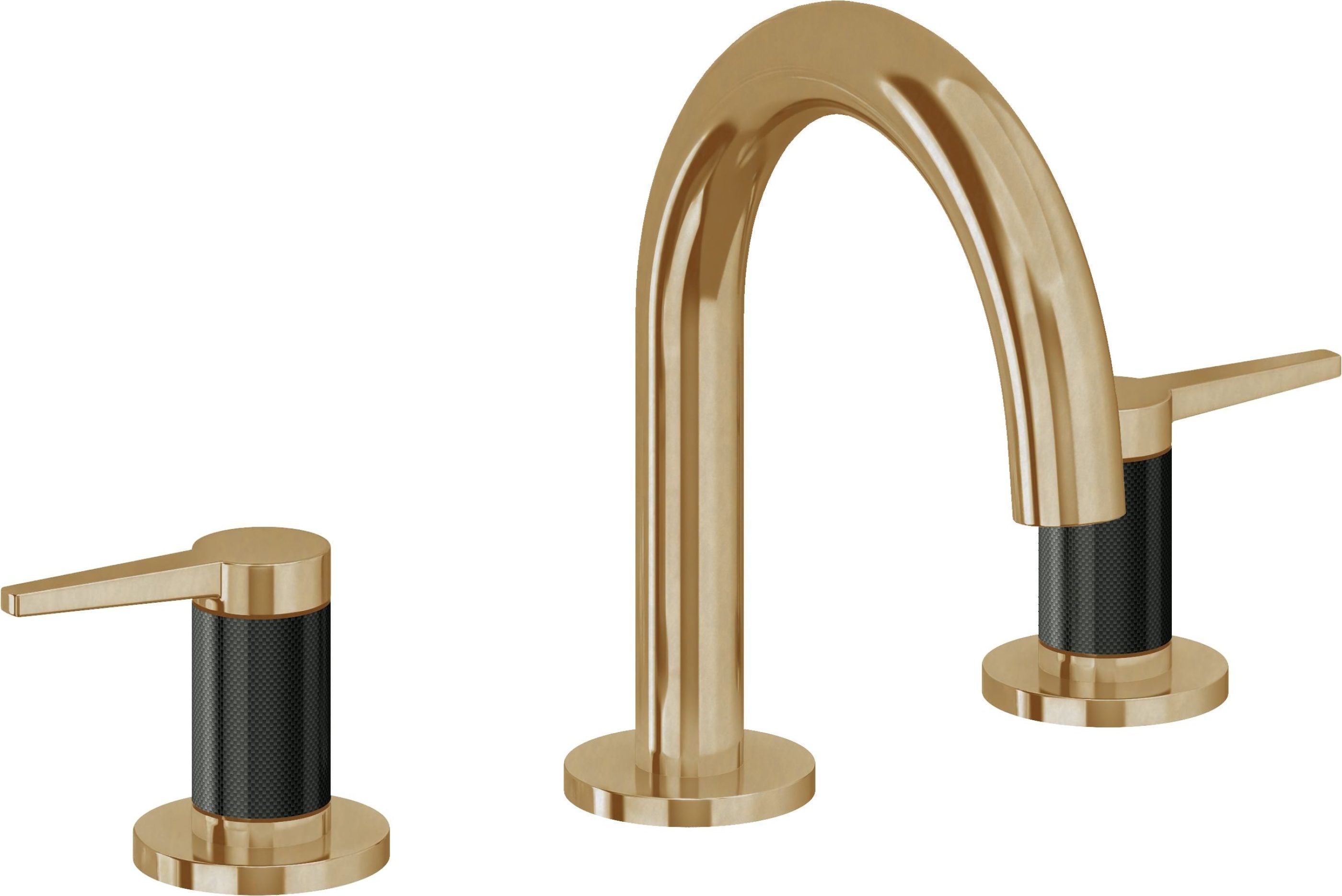 California Faucets - 5302MF-BBU - 8" Widespread Lavatory Faucet - Burnished Brass Uncoated - D Street