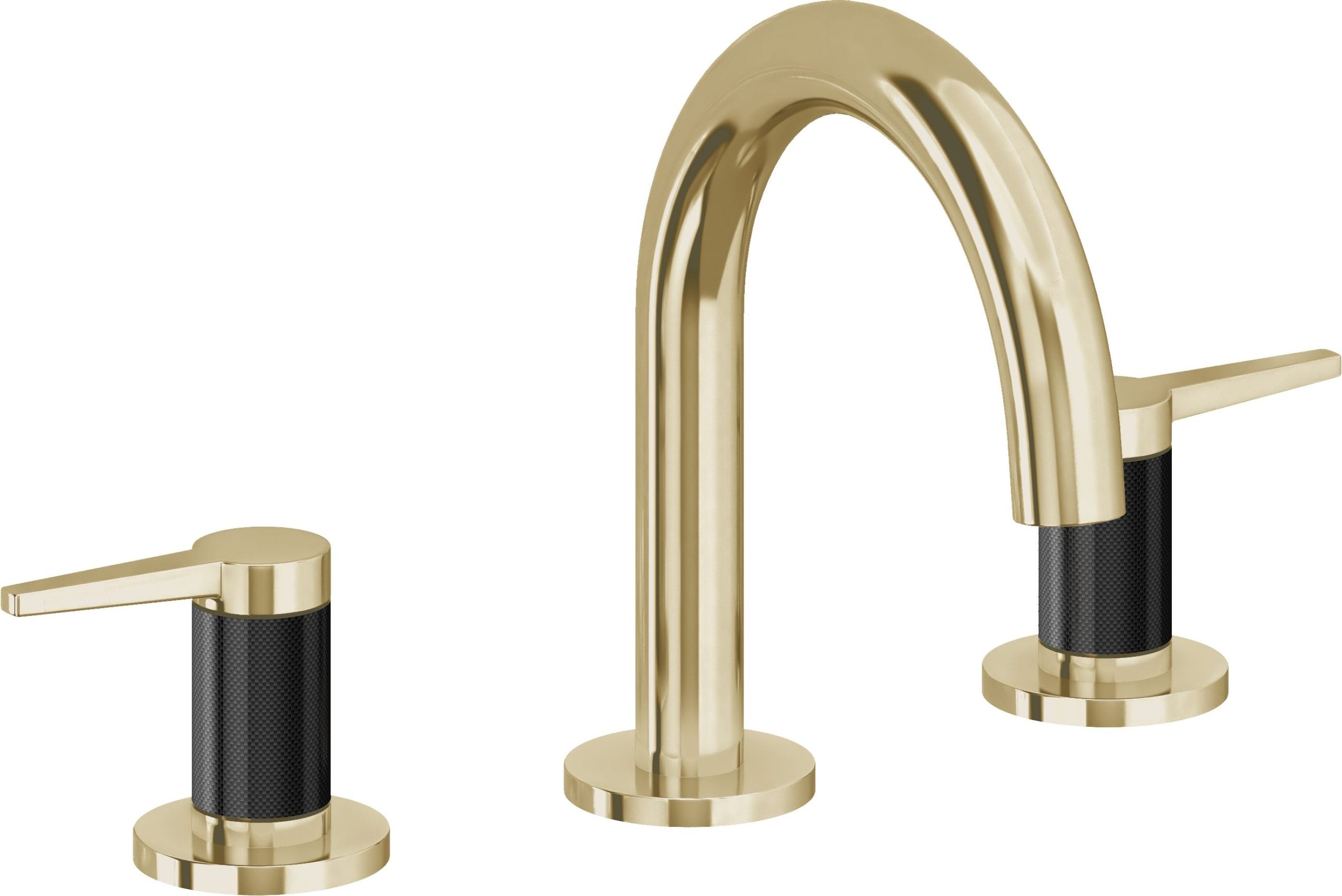 California Faucets - 5302MF-PBU - 8" Widespread Lavatory Faucet - Polished Brass Uncoated - D Street