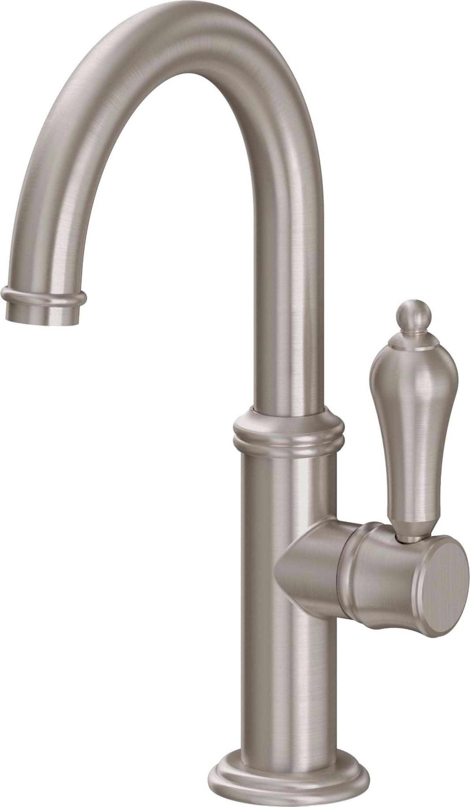 California Faucets - 5509-1-SN - Single Hole Lavatory/Bar/Prep Faucet - Low Spout - Satin Nickel  - Coronado
