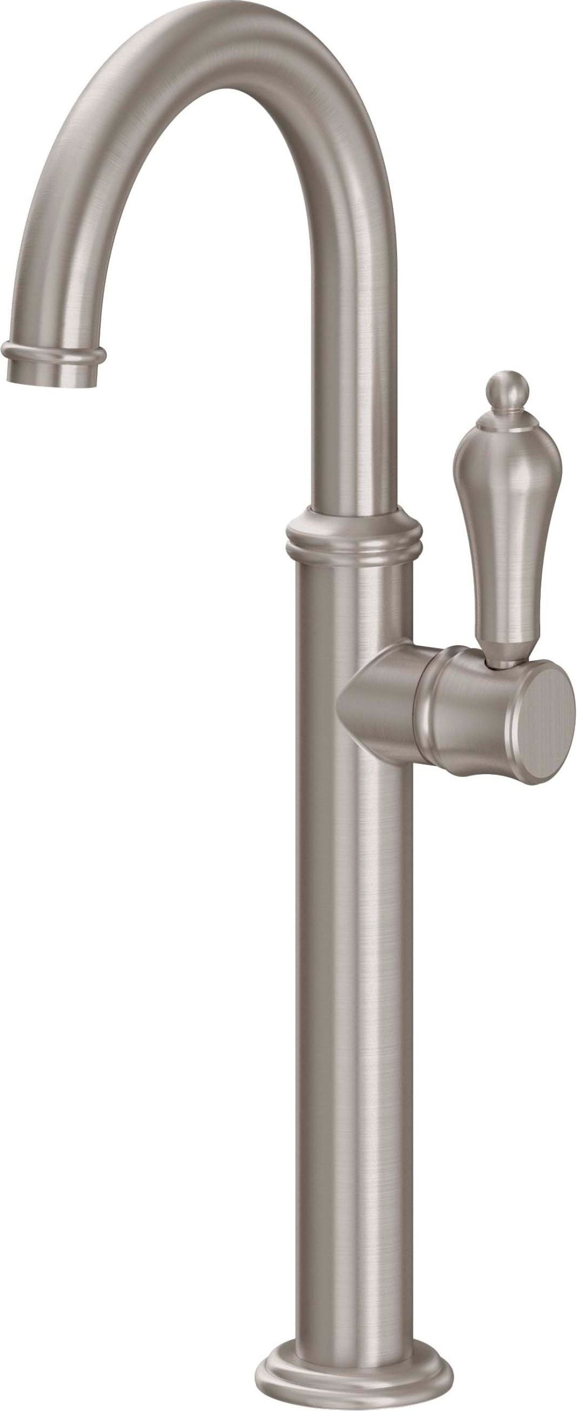 California Faucets - 5509-2-SN - Single Hole Lavatory/Bar/Prep Faucet - High Spout - Satin Nickel  - Coronado