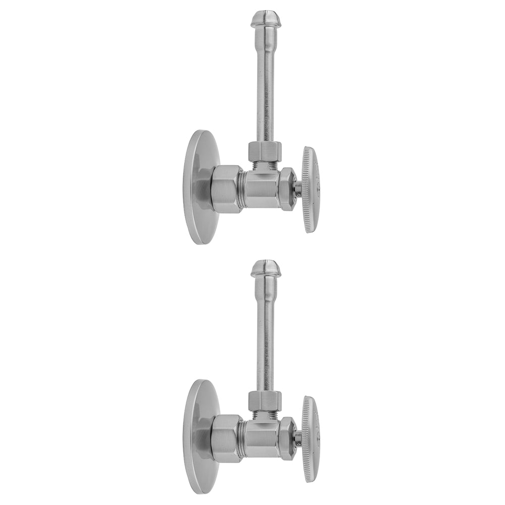 Multi Turn Angle Pattern 5/8" O.D. Compression (Fits 1/2" Copper) x 3/8" O.D. Faucet Supply Kit with Oval Handle, 20" Supply Tubes, Escutcheons in Multiple Finishes - Maison&Co.