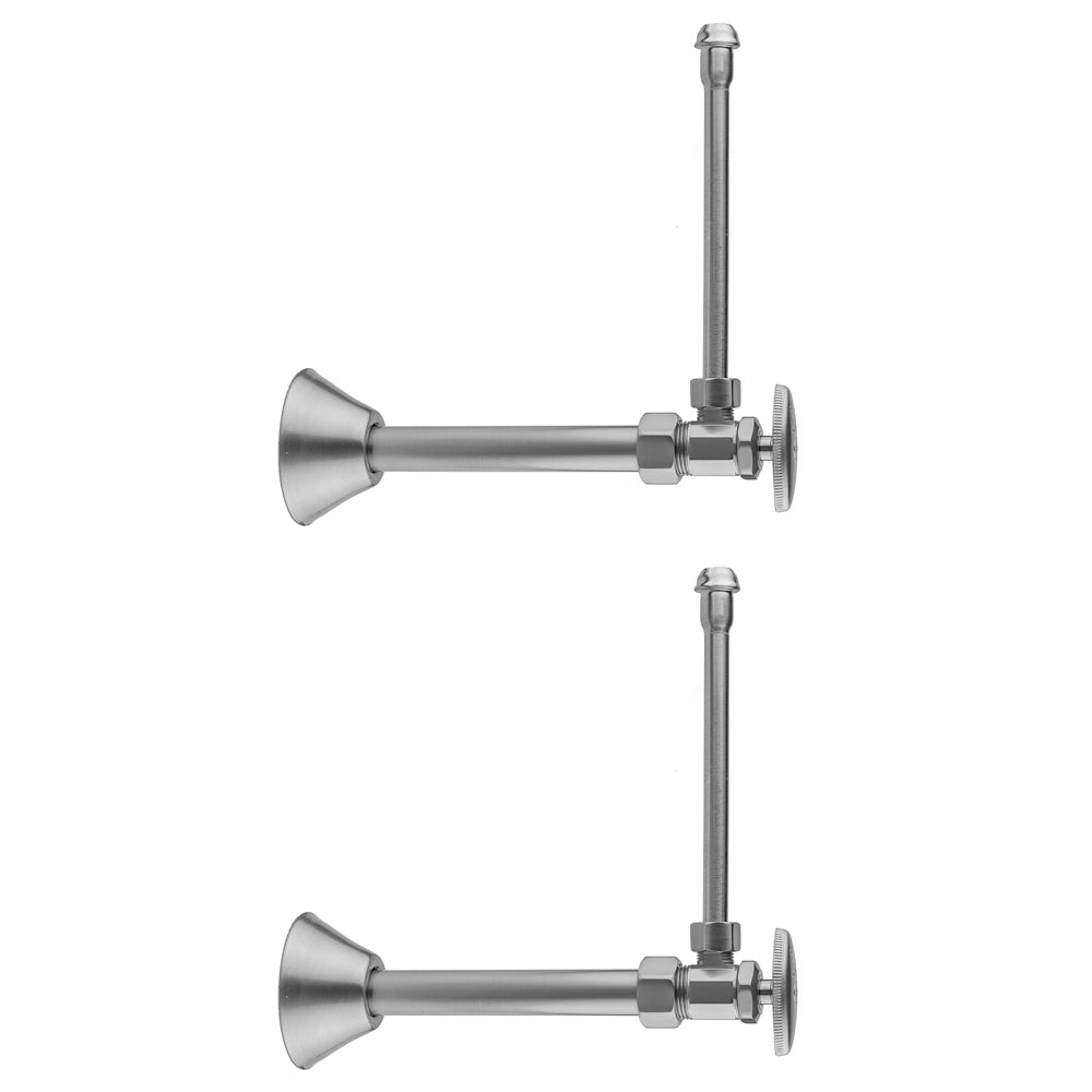 Multi Turn Angle Pattern 5/8" O.D. Compression (Fits 1/2" Copper) x 3/8" O.D. Faucet Supply Kit with Oval Handle, 20" Supply Tubes, Cover Tubes, Escutcheons in Multiple Finishes - Maison&Co.