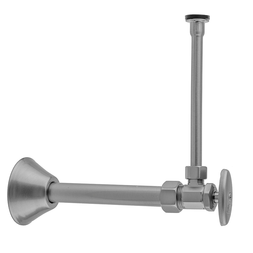 Multi Turn Angle Pattern 5/8" O.D. Compression (Fits 1/2" Copper) x 3/8" O.D. Toilet Supply Kit with Oval Handle, 20" Supply Tube, Cover Tube, Escutcheon in Multiple Finishes - Maison&Co.