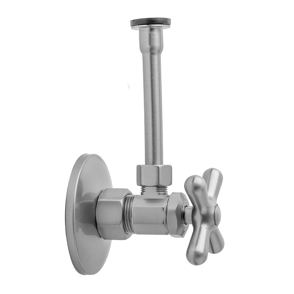 Multi Turn Angle Pattern 5/8" O.D. Compression (Fits 1/2" Copper) x 3/8" O.D. Toilet Supply Kit with Cross Handle, 20" Supply Tube, Escutcheon in Multiple Finishes - Maison&Co.
